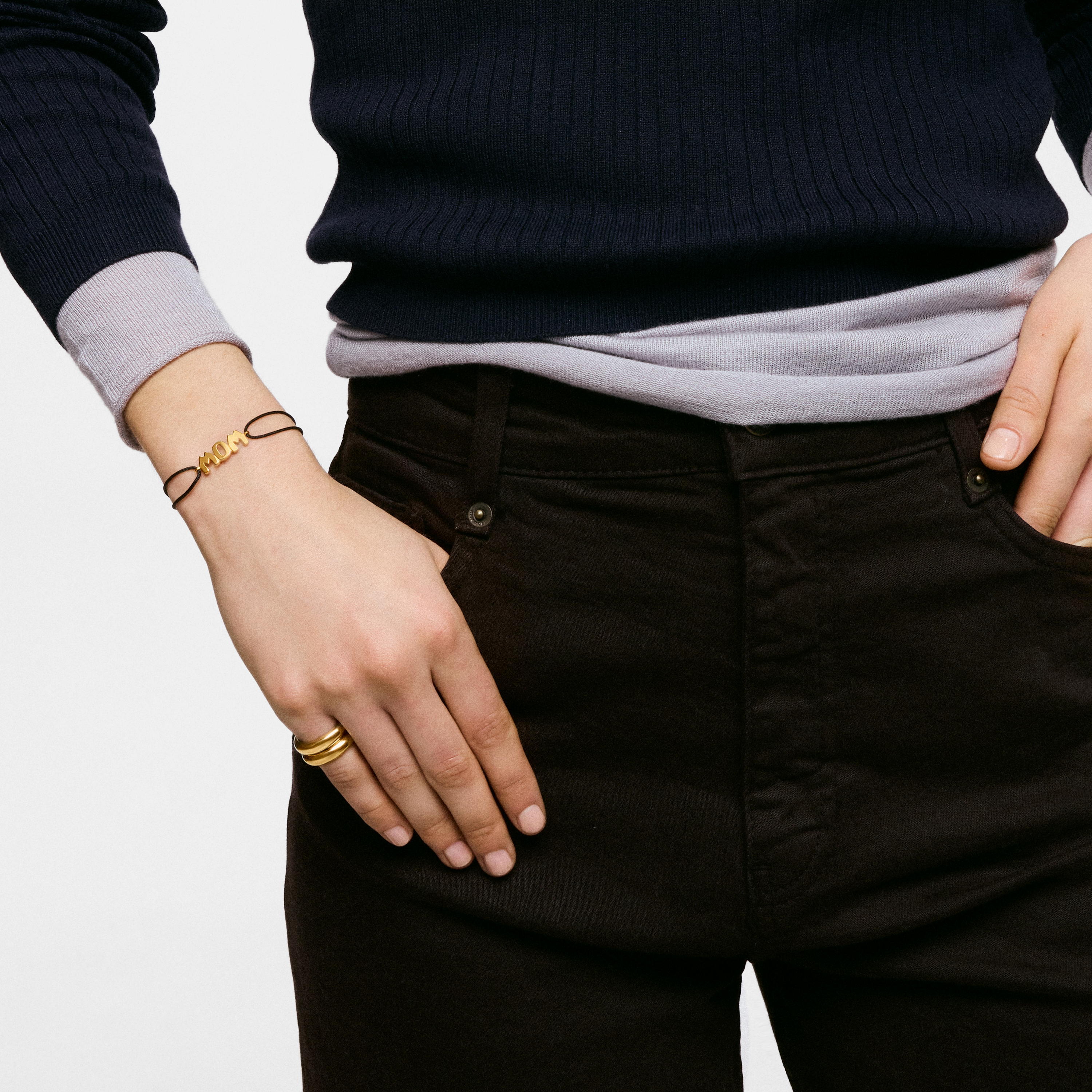 Nylon Bracelet with 18K gold vermeil TOUS Mom