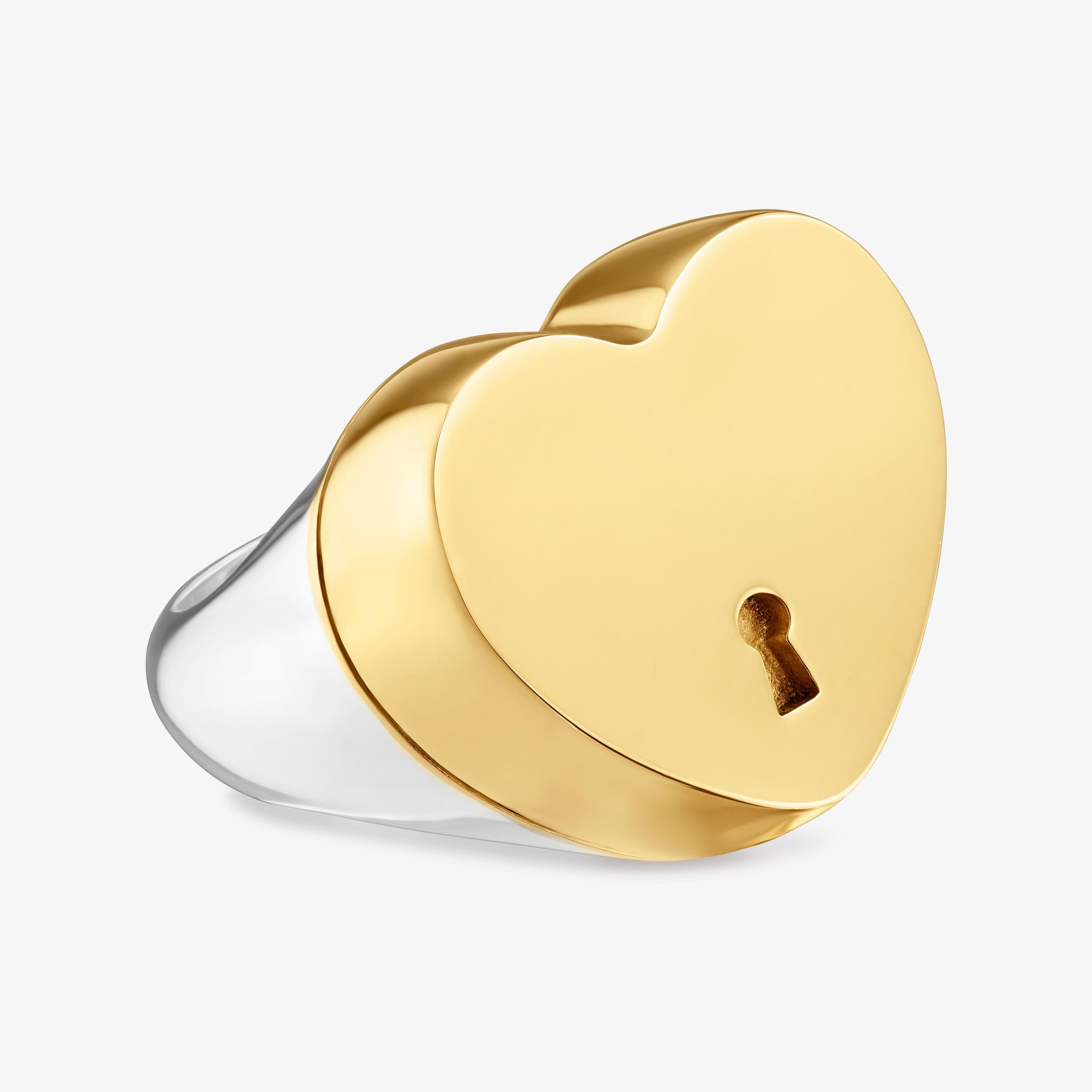 Two-tone heart motif Signet ring TOUS Unlock
