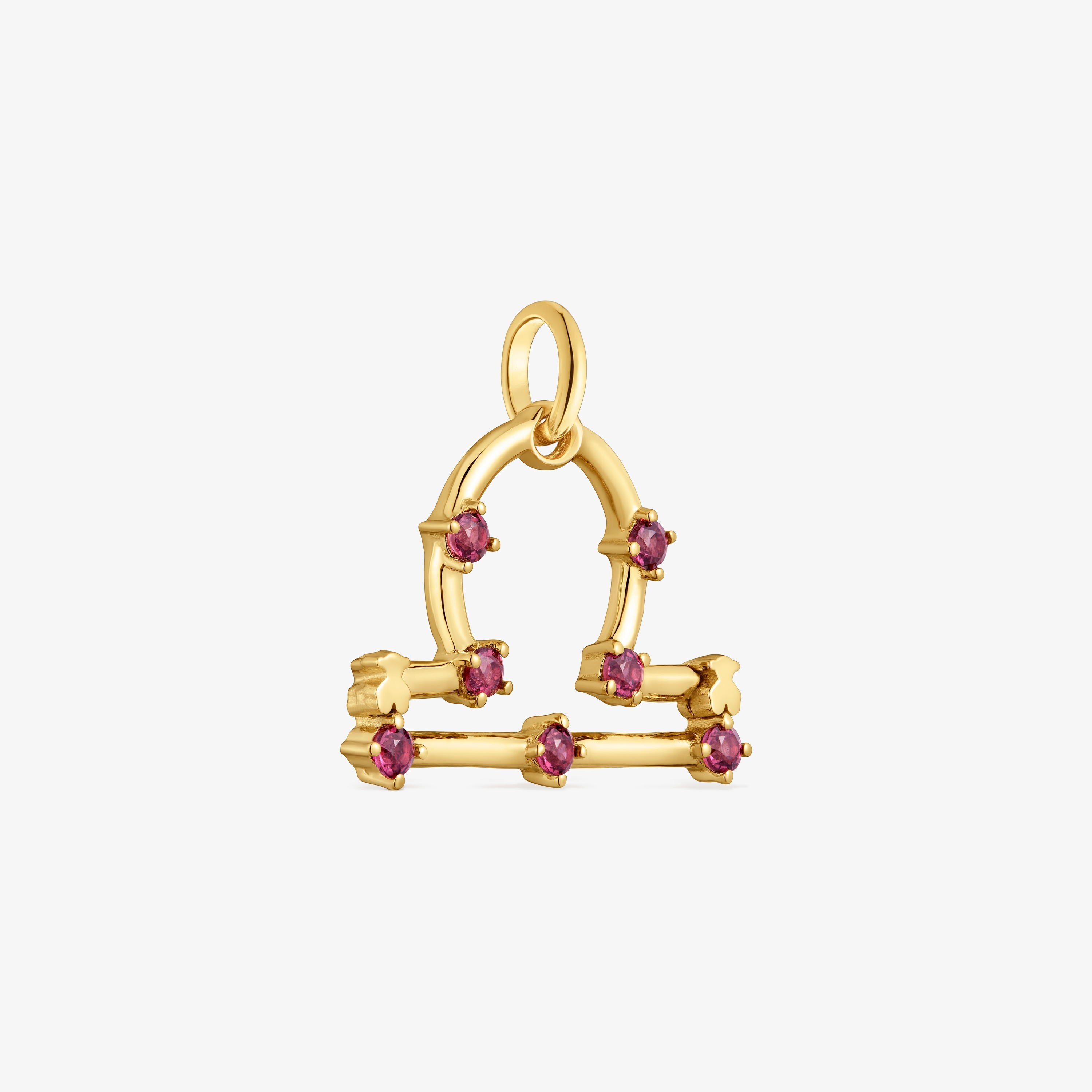 Libra Pendant with 18kt gold vermeil and rhodolite TOUS Zodiaco