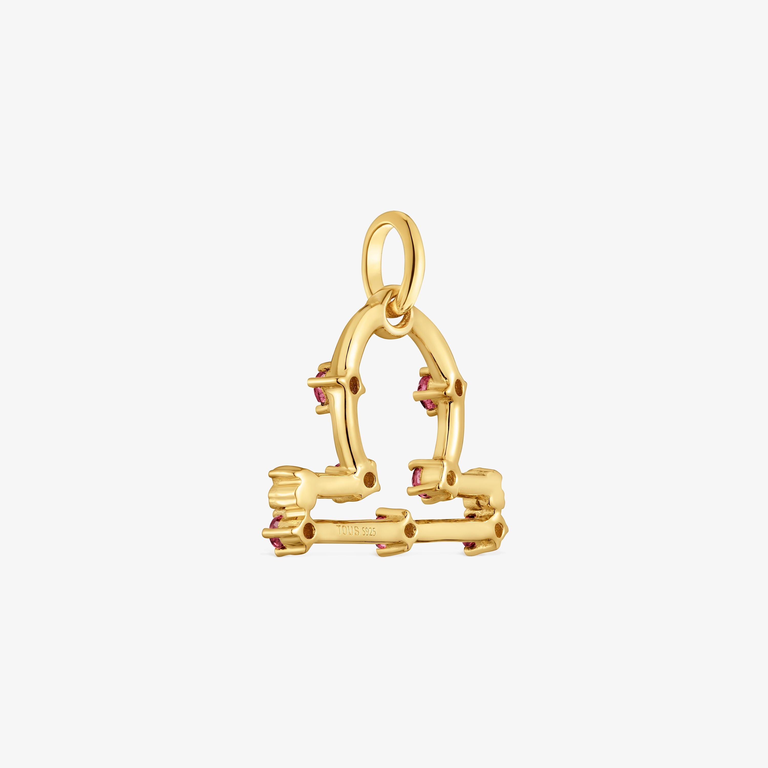 Libra Pendant with 18kt gold vermeil and rhodolite TOUS Zodiaco