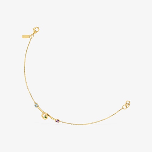 Pulsera cadena con ba&ntilde;o de oro 18&nbsp;kt sobre plata y gemas Lio 