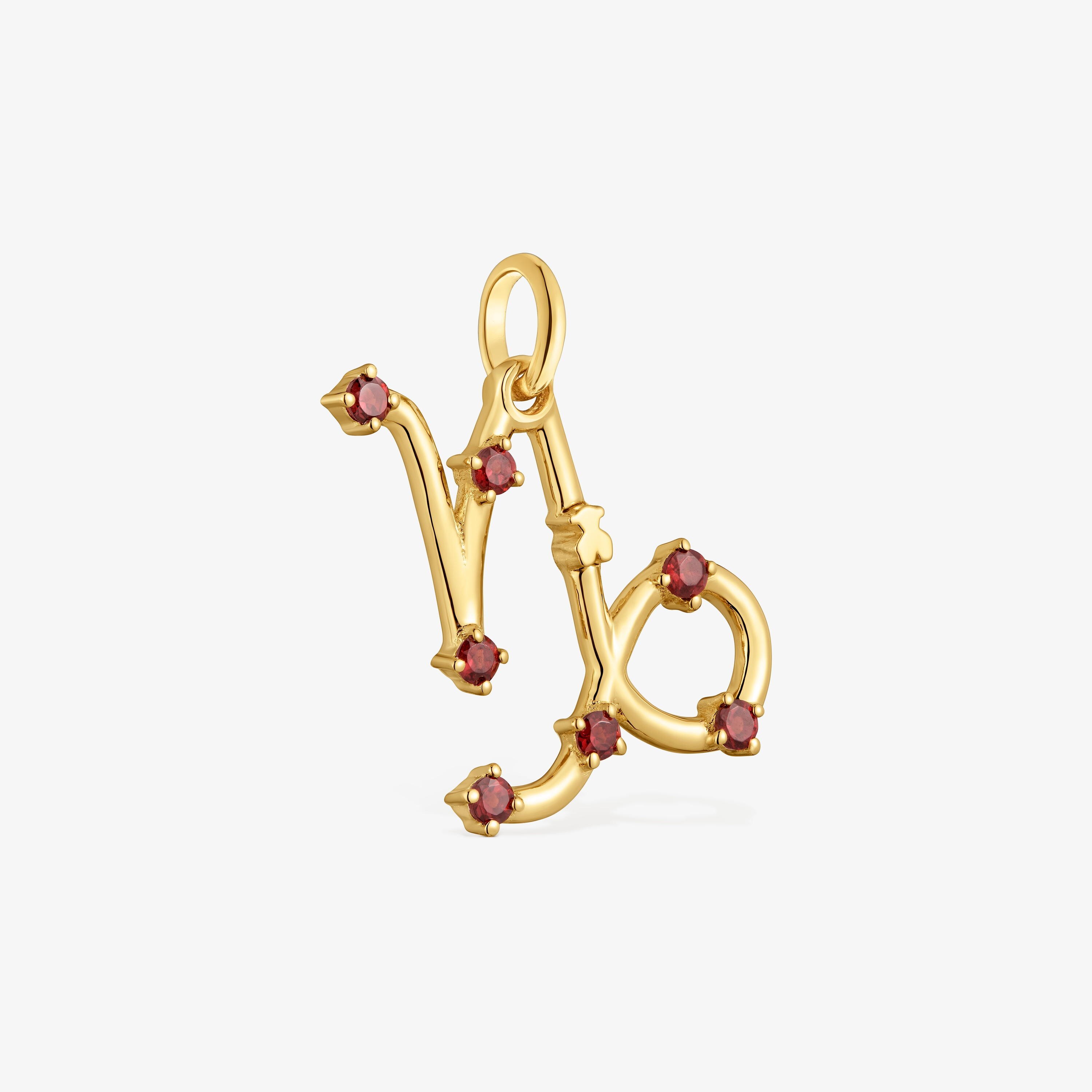 Capricorn Pendant with 18kt gold vermeil and garnet TOUS Zodiaco