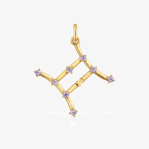 Pendente Gemelli in argento placcato oro 18&nbsp;kt e tanzanite TOUS Zodiaco