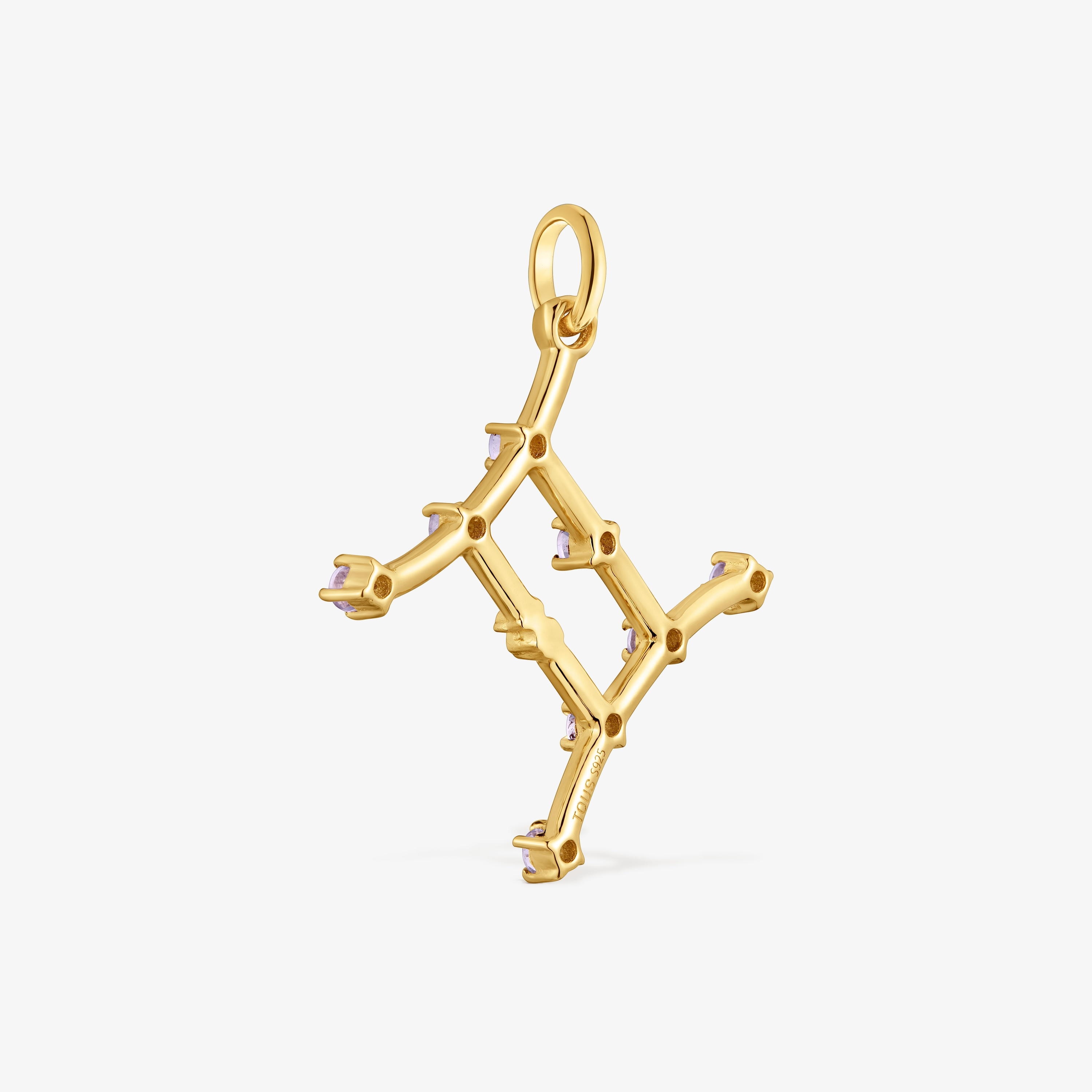 Géminis Pendant with 18kt gold vermeil and tanzanite TOUS Zodiaco
