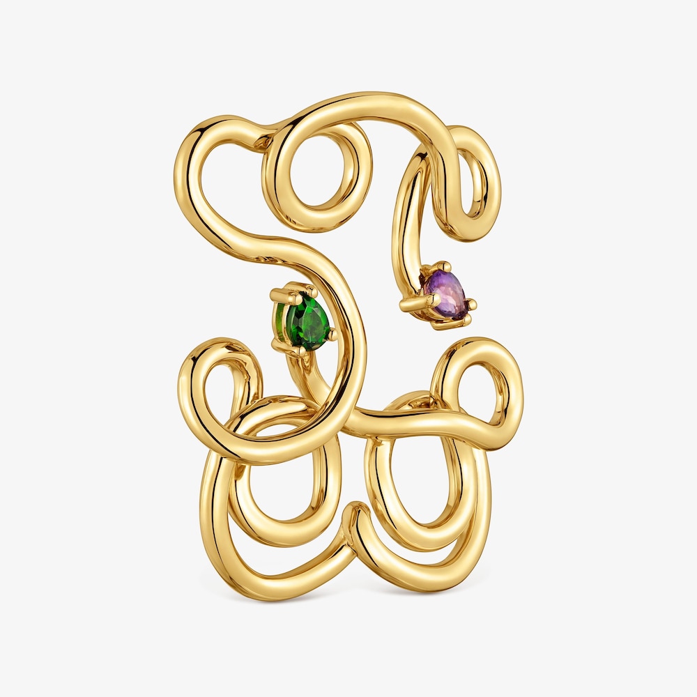 Pingente urso com banho de ouro de 18&nbsp;K sobre prata e pedras preciosas TOUS Lio