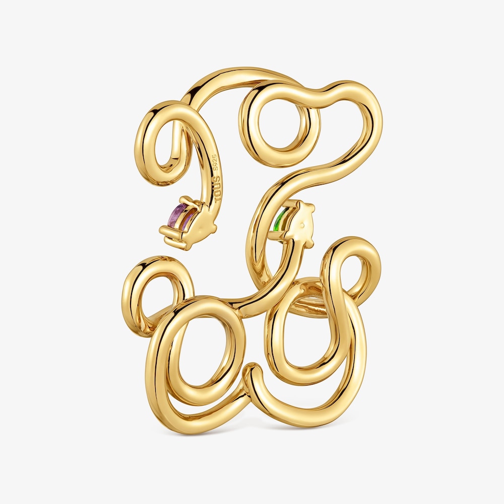 Pingente urso com banho de ouro de 18&nbsp;K sobre prata e pedras preciosas TOUS Lio