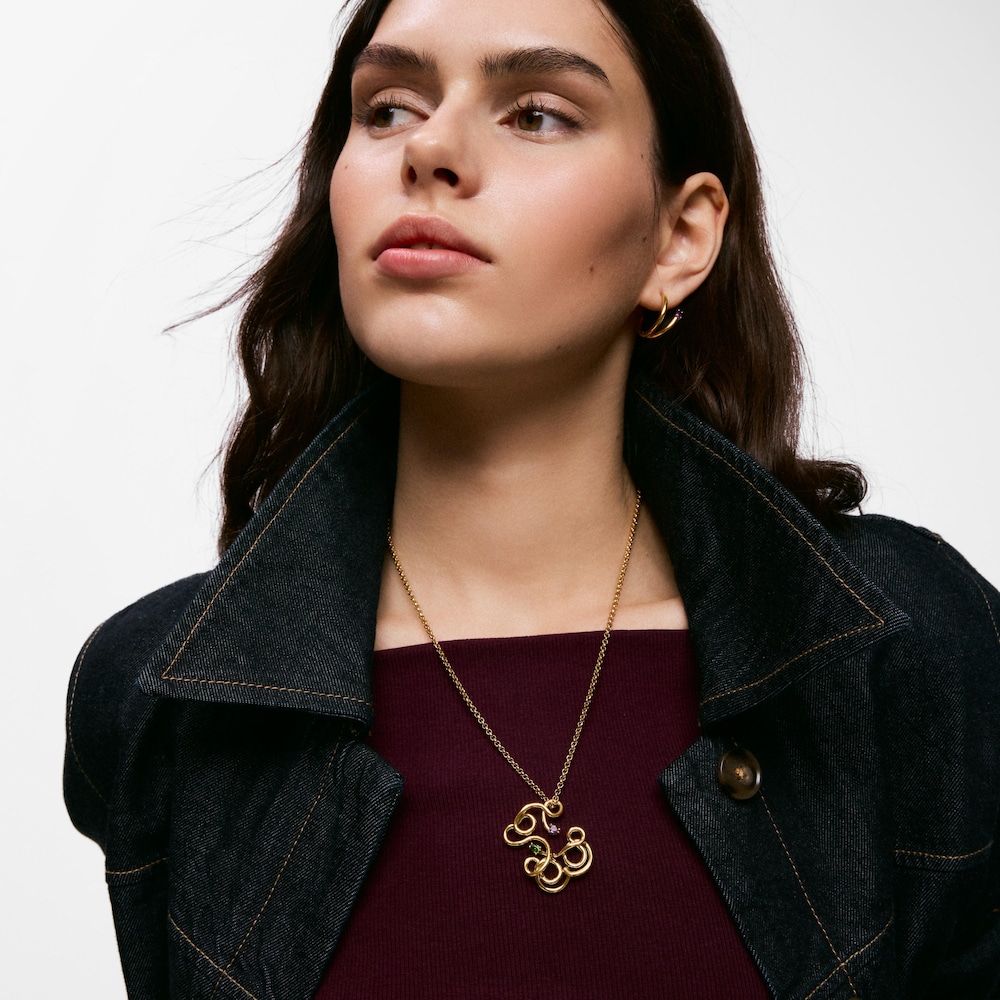 Pingente urso com banho de ouro de 18&nbsp;K sobre prata e pedras preciosas TOUS Lio