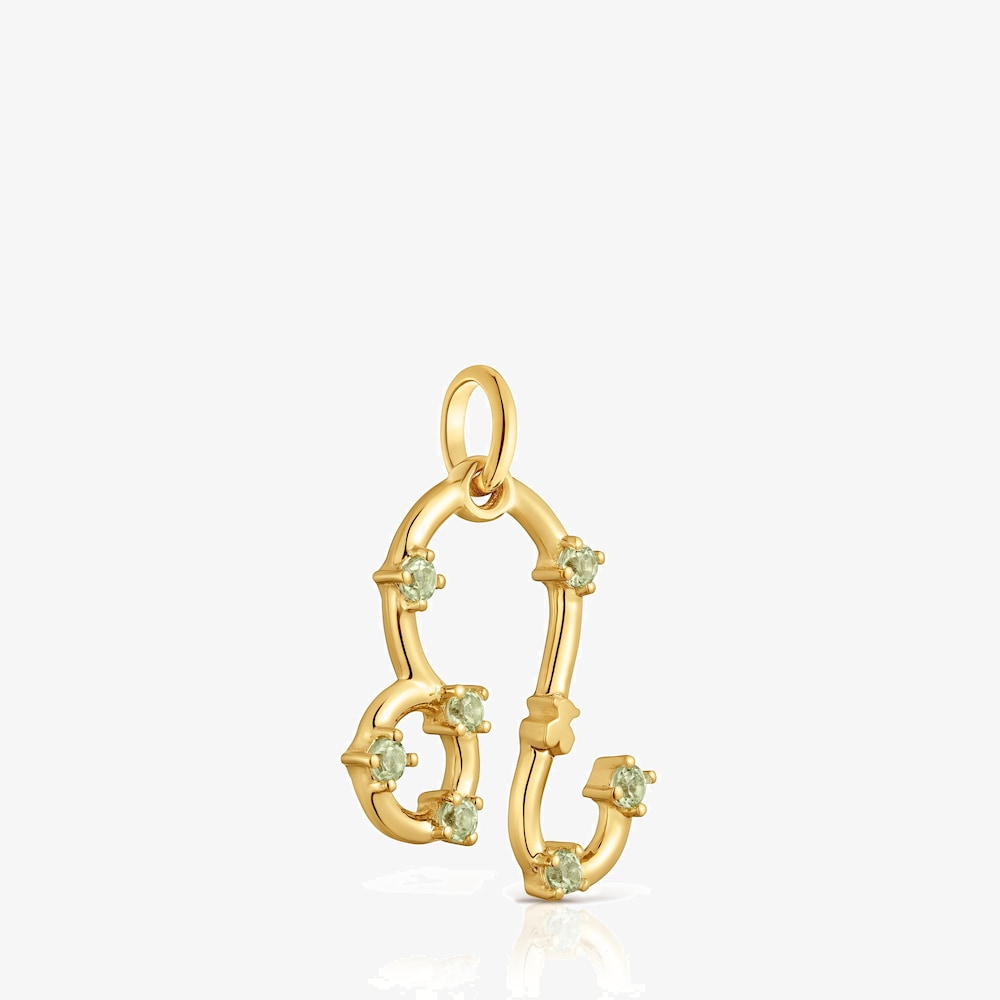 Penjoll Lle&oacute; amb bany d&rsquo;or de 18&nbsp;ct sobre plata i peridot TOUS Zodiaco