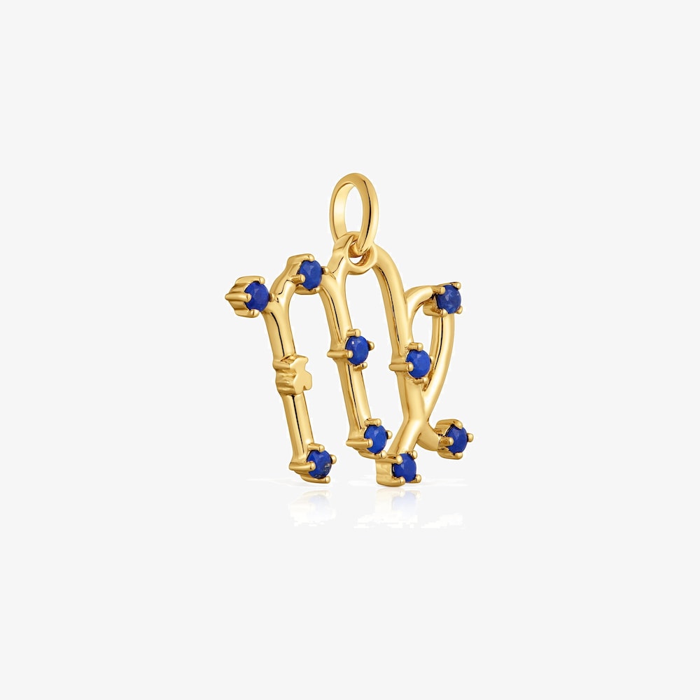 Pendentif Vierge en argent plaqu&eacute; or 18&nbsp;ct et lapis-lazuli TOUS Zodiaco