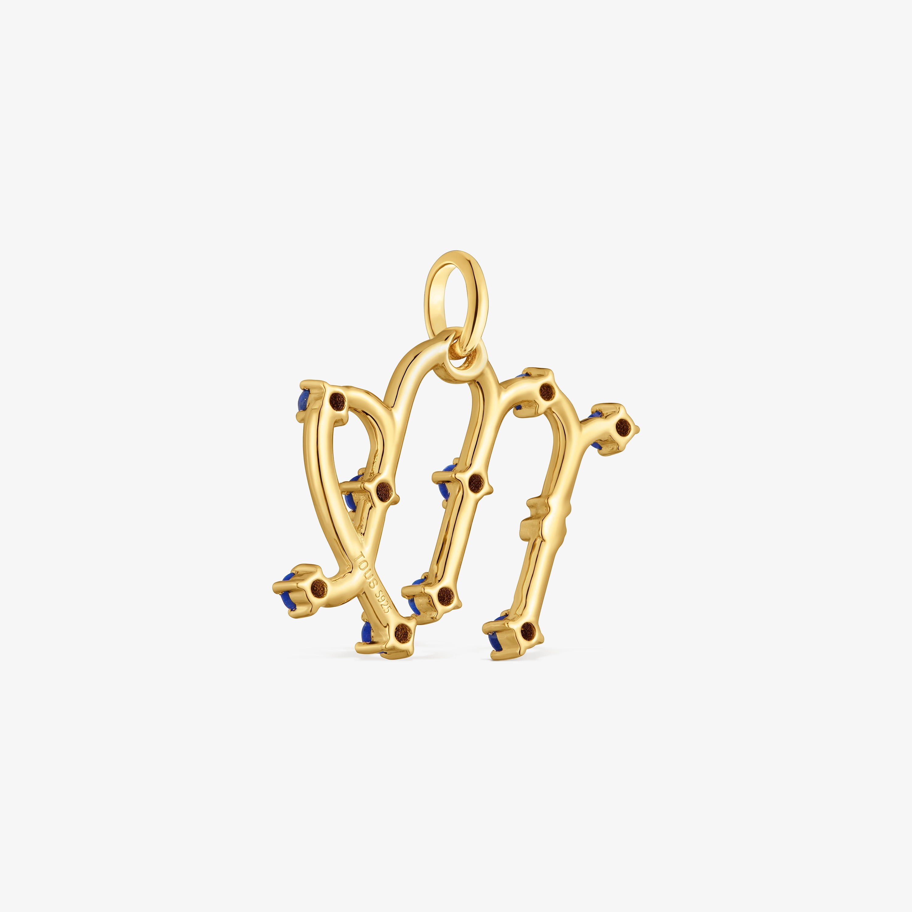 Virgo Pendant with 18kt gold vermeil and lapis lazuli TOUS Zodiaco