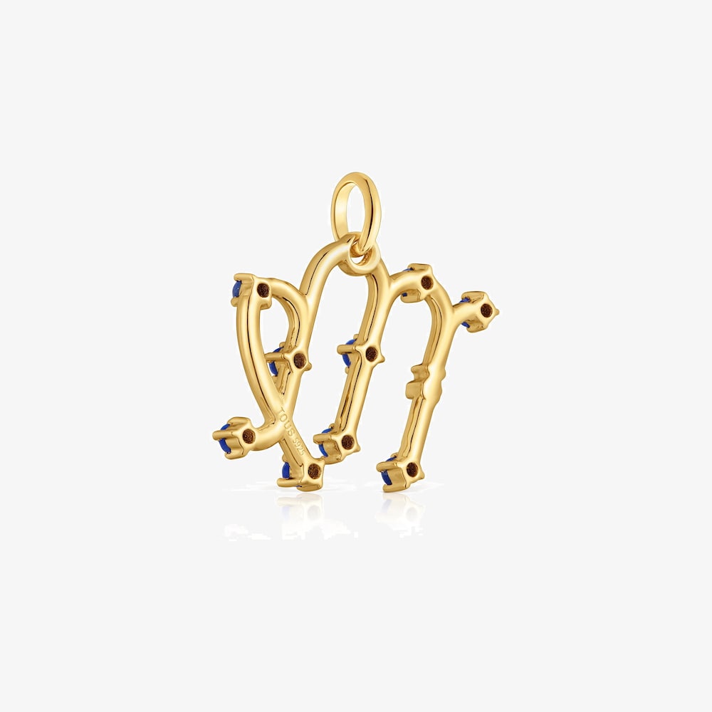 Pendentif Vierge en argent plaqu&eacute; or 18&nbsp;ct et lapis-lazuli TOUS Zodiaco