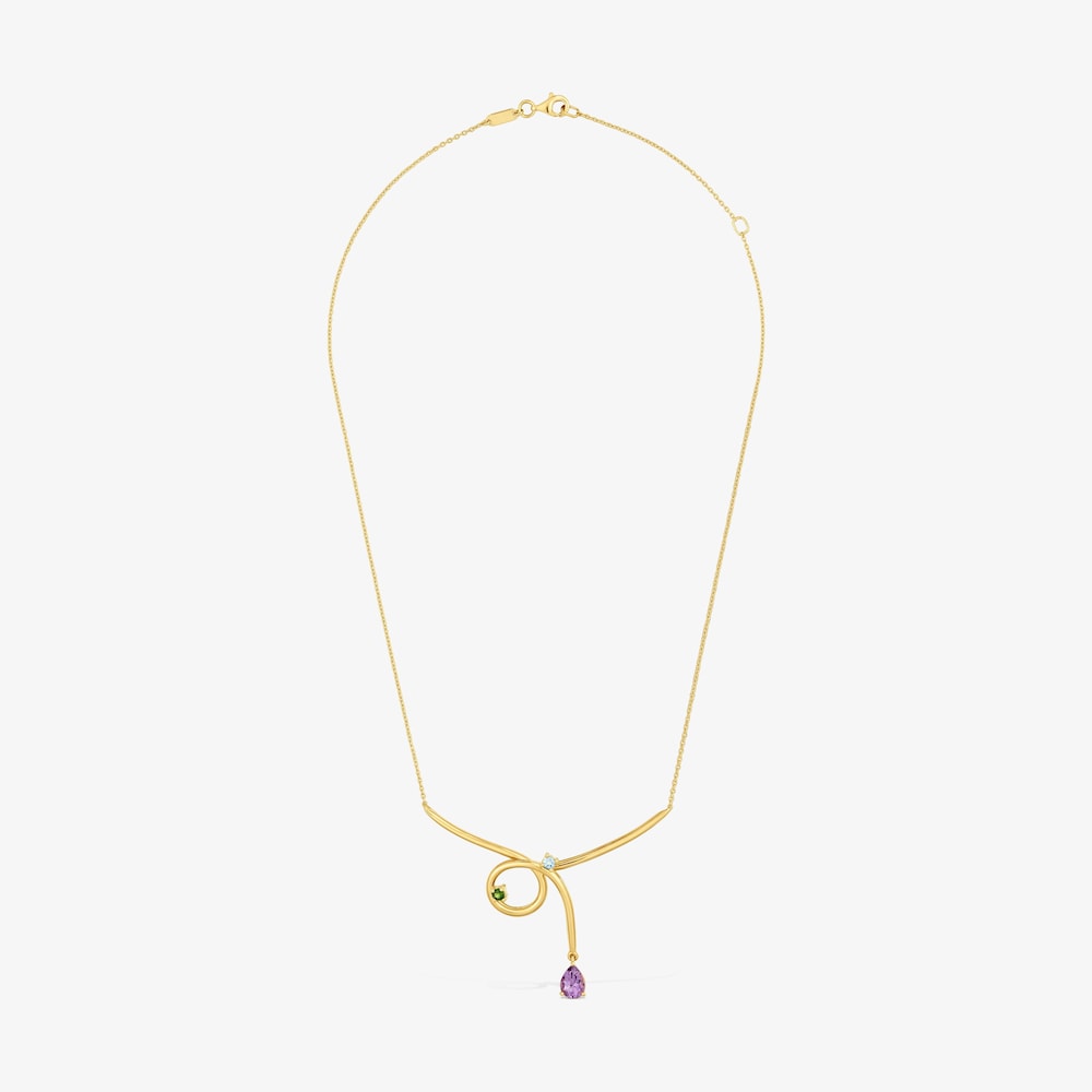 Collier cha&icirc;ne en argent plaqu&eacute; or 18&nbsp;ct et pierres pr&eacute;cieuses TOUS Lio 