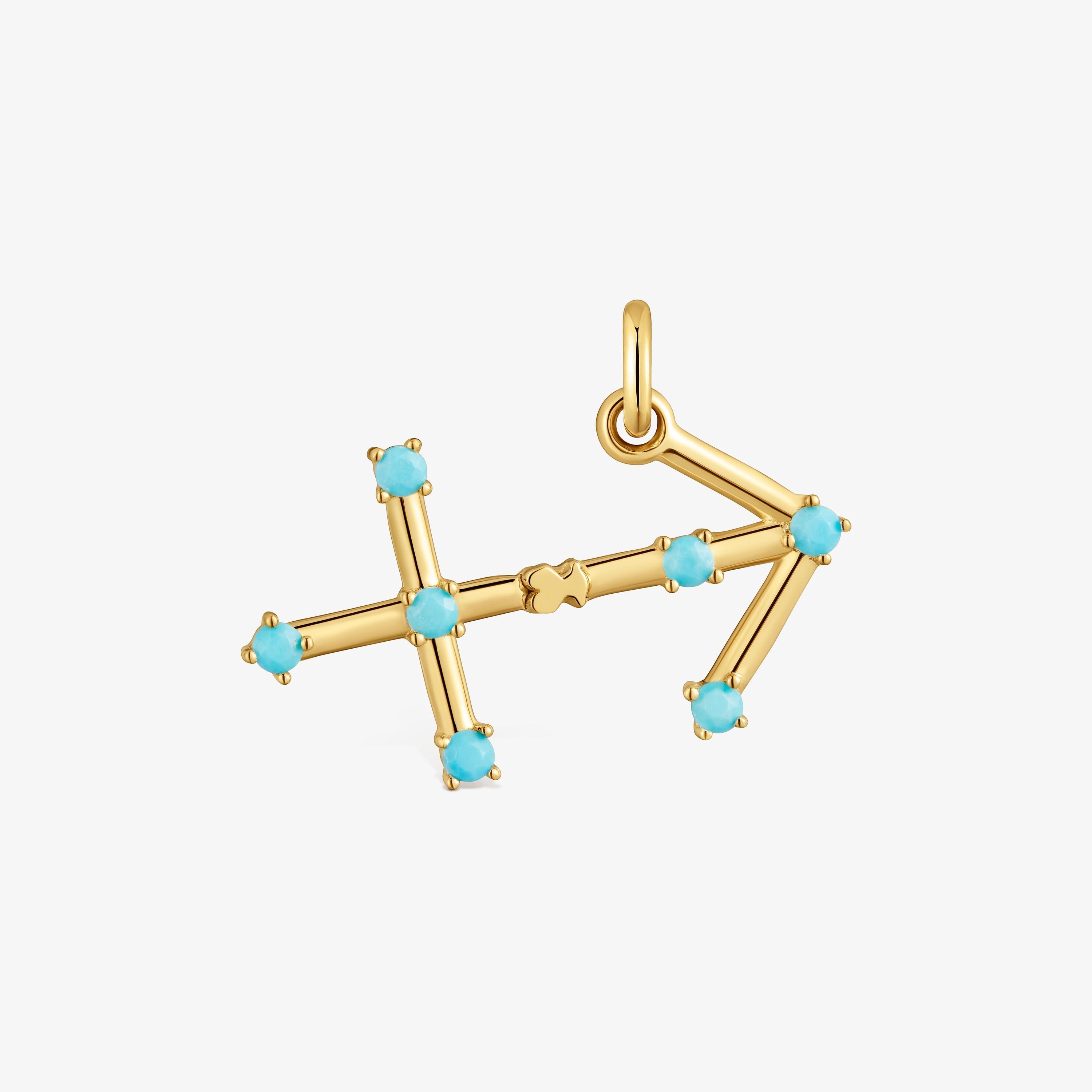 Sagittarius Pendant with 18kt gold vermeil and turquoise TOUS Zodiaco