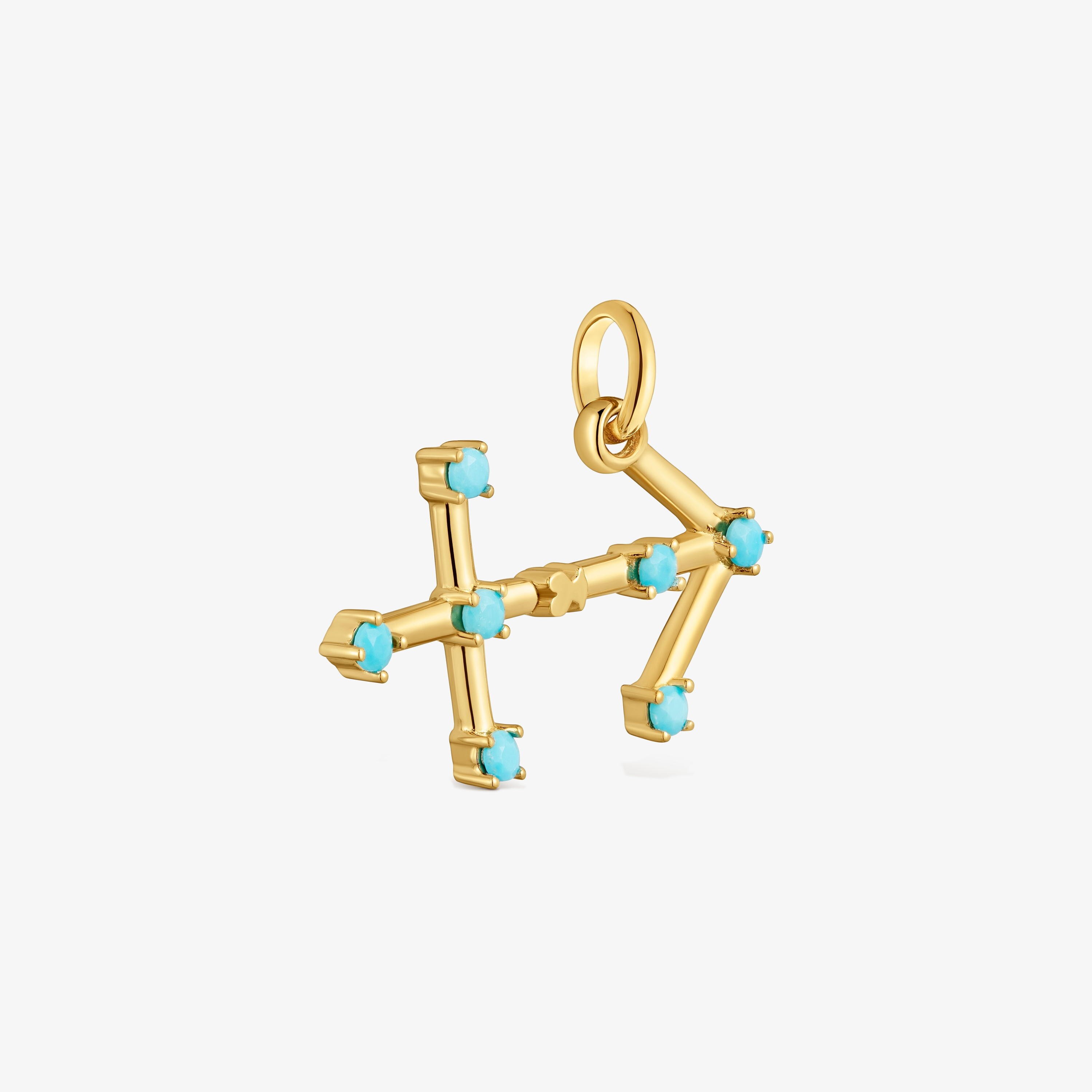 Sagittarius Pendant with 18kt gold vermeil and turquoise TOUS Zodiaco