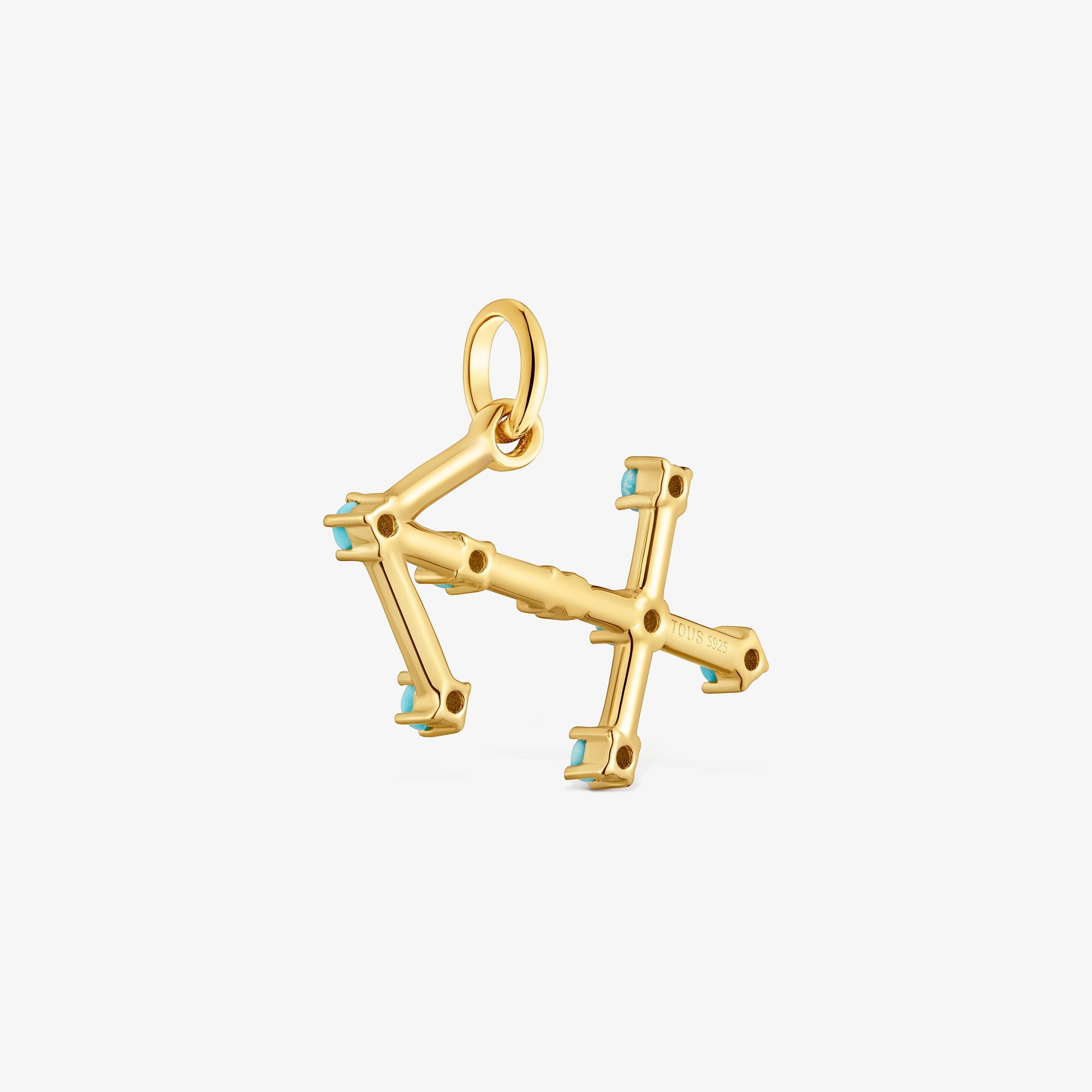 Sagittarius Pendant with 18kt gold vermeil and turquoise TOUS Zodiaco