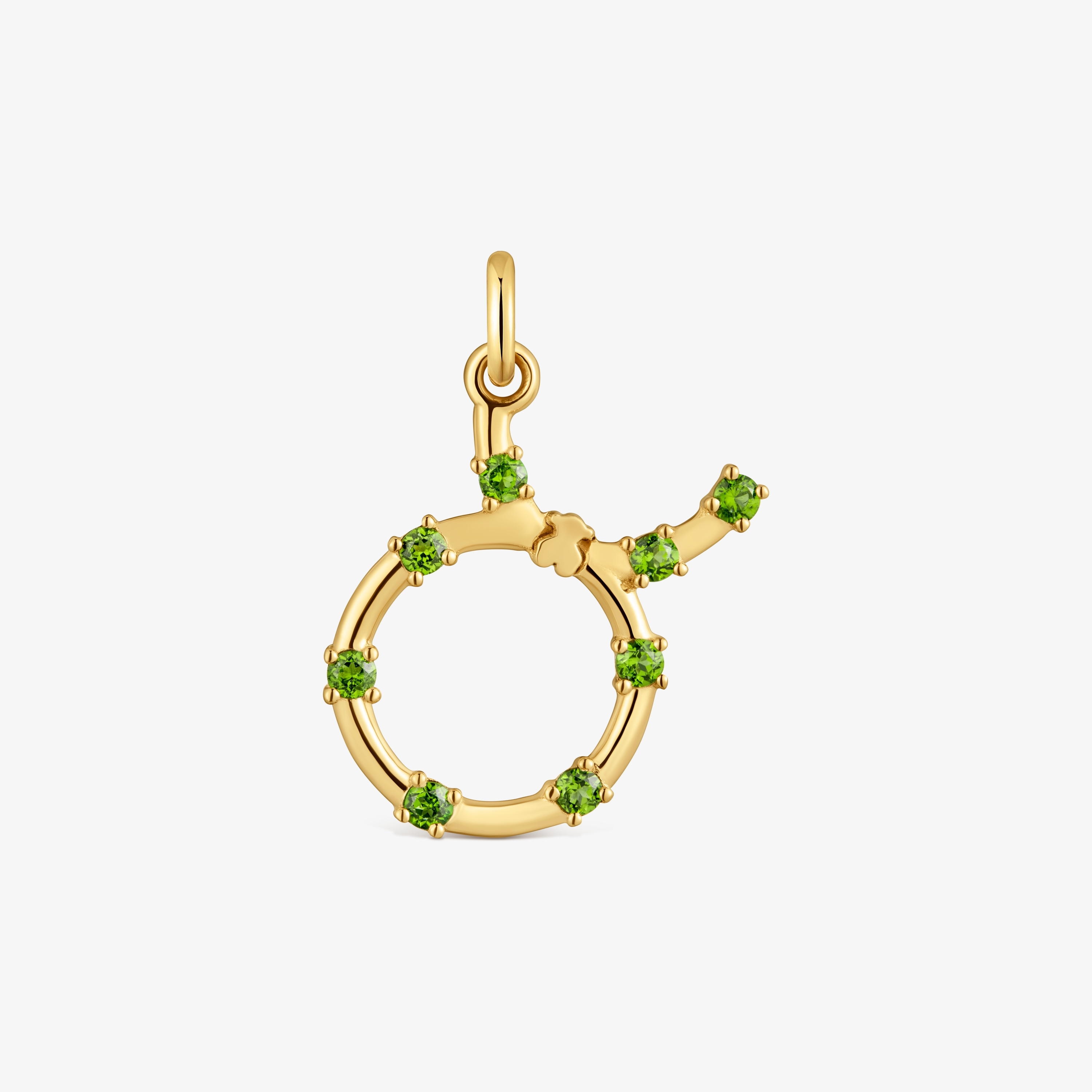 Taurus Pendant with 18kt gold vermeil and chrome diopside TOUS Zodiaco