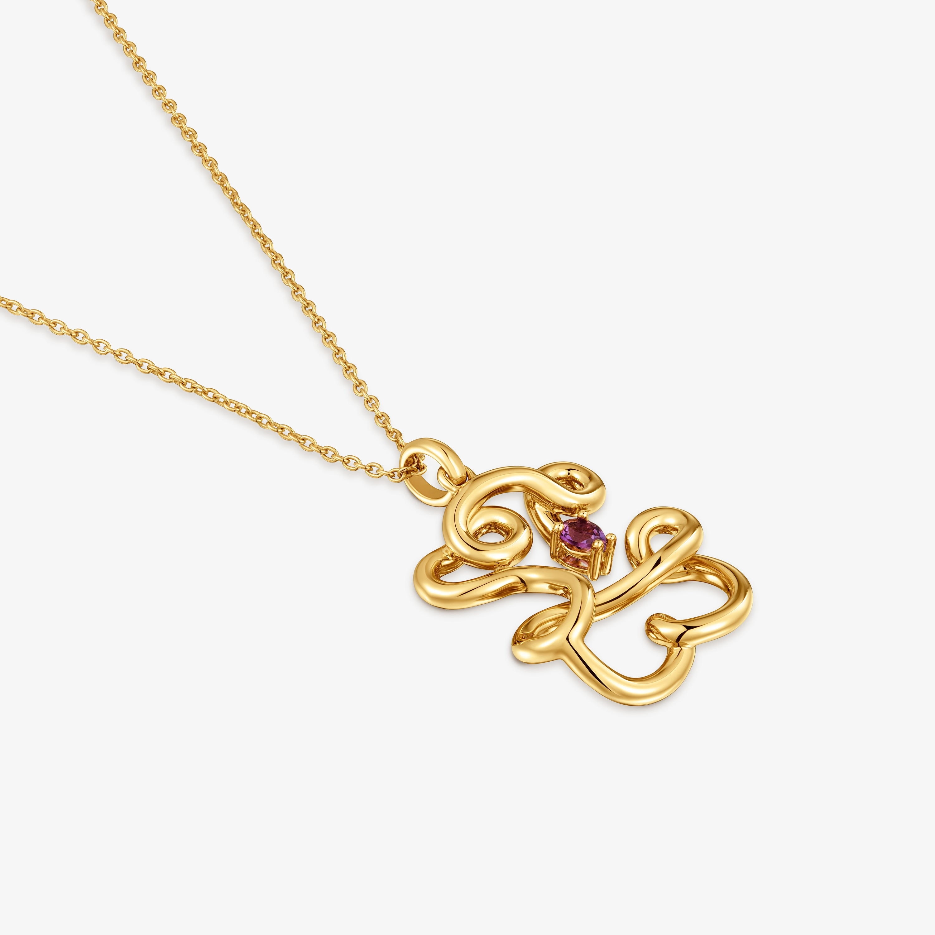 Bear Necklace with 18kt gold vermeil and amethyst TOUS Lio 