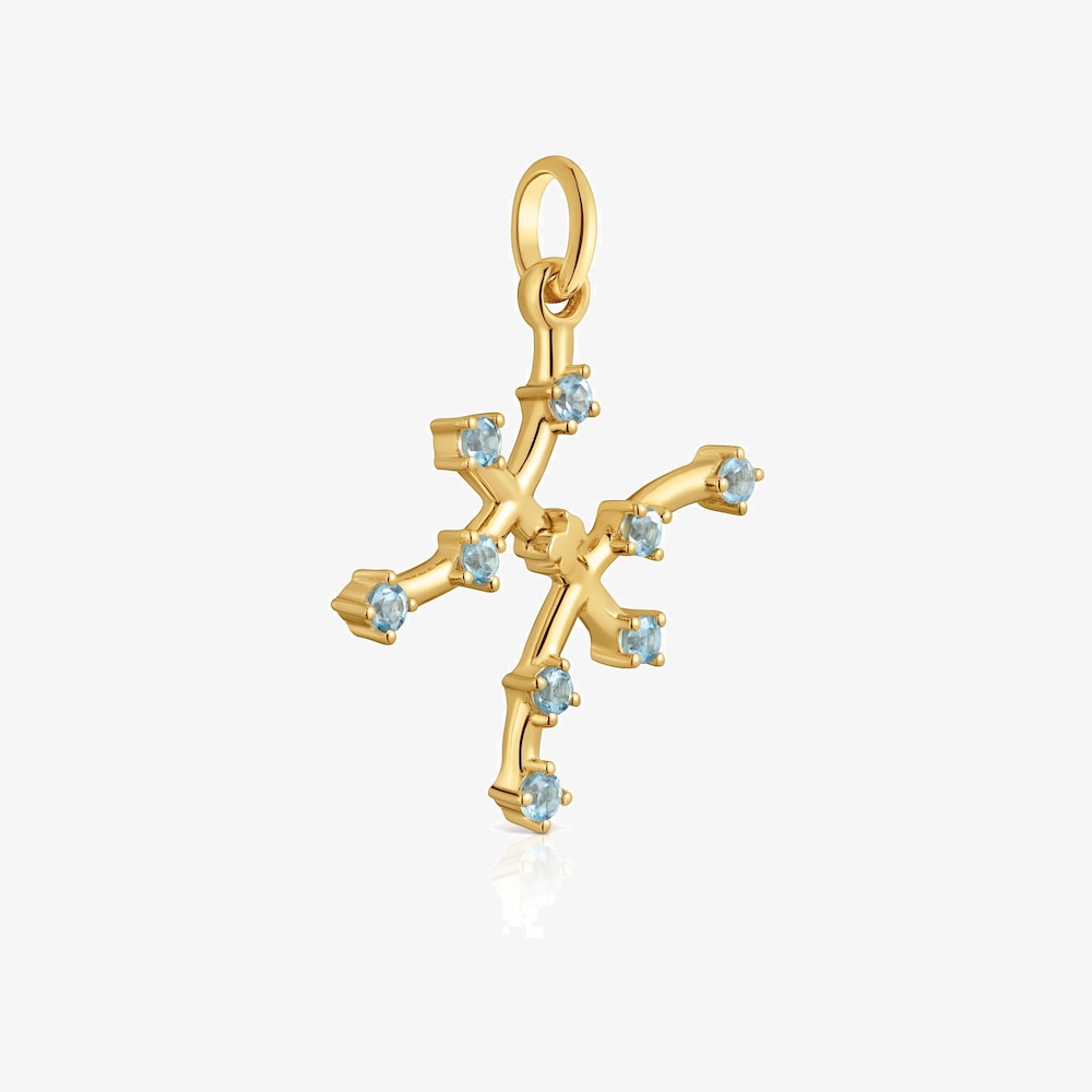 Pendentif Poissons en argent plaqu&eacute; or 18&nbsp;ct et topaze TOUS Zodiaco