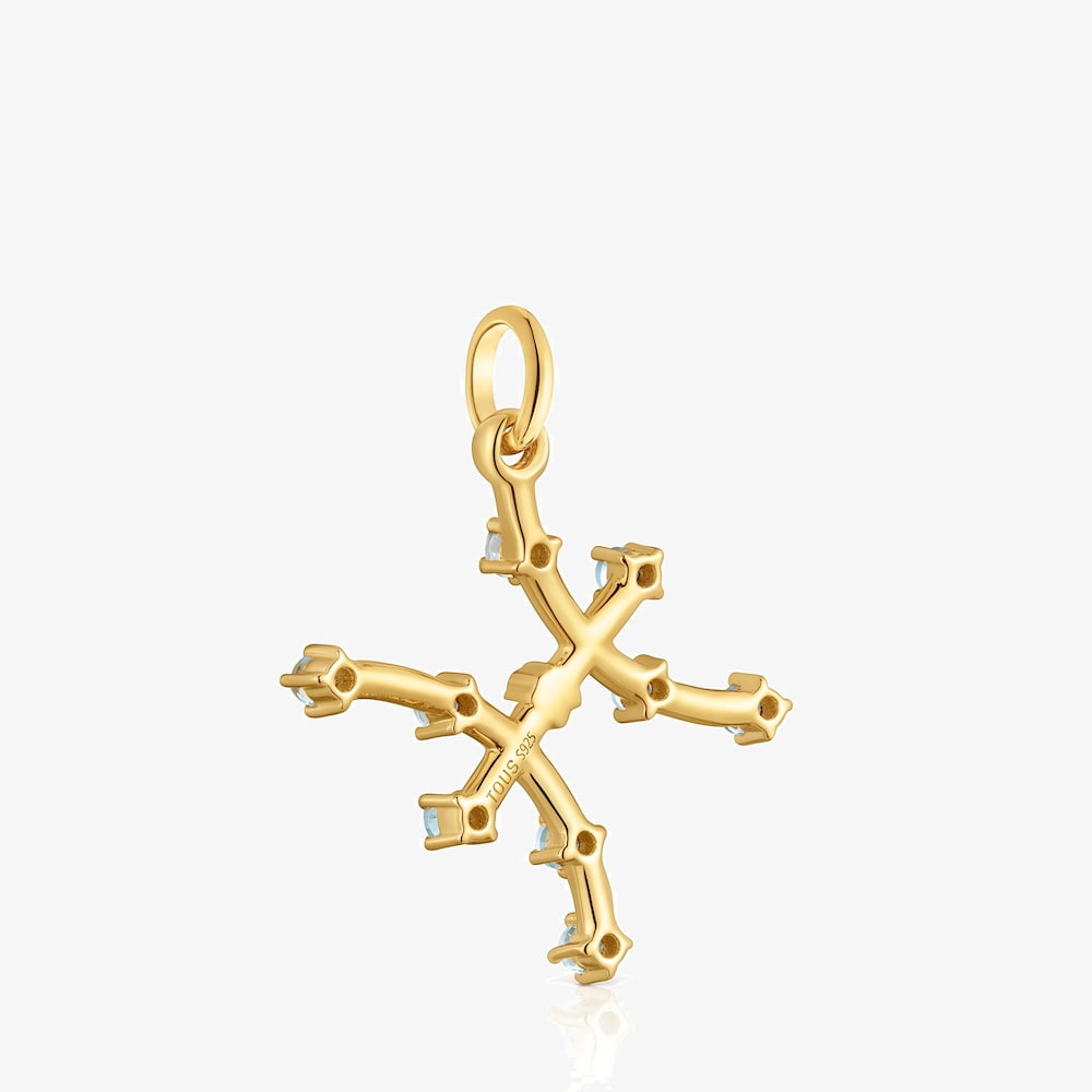 Pendentif Poissons en argent plaqu&eacute; or 18&nbsp;ct et topaze TOUS Zodiaco