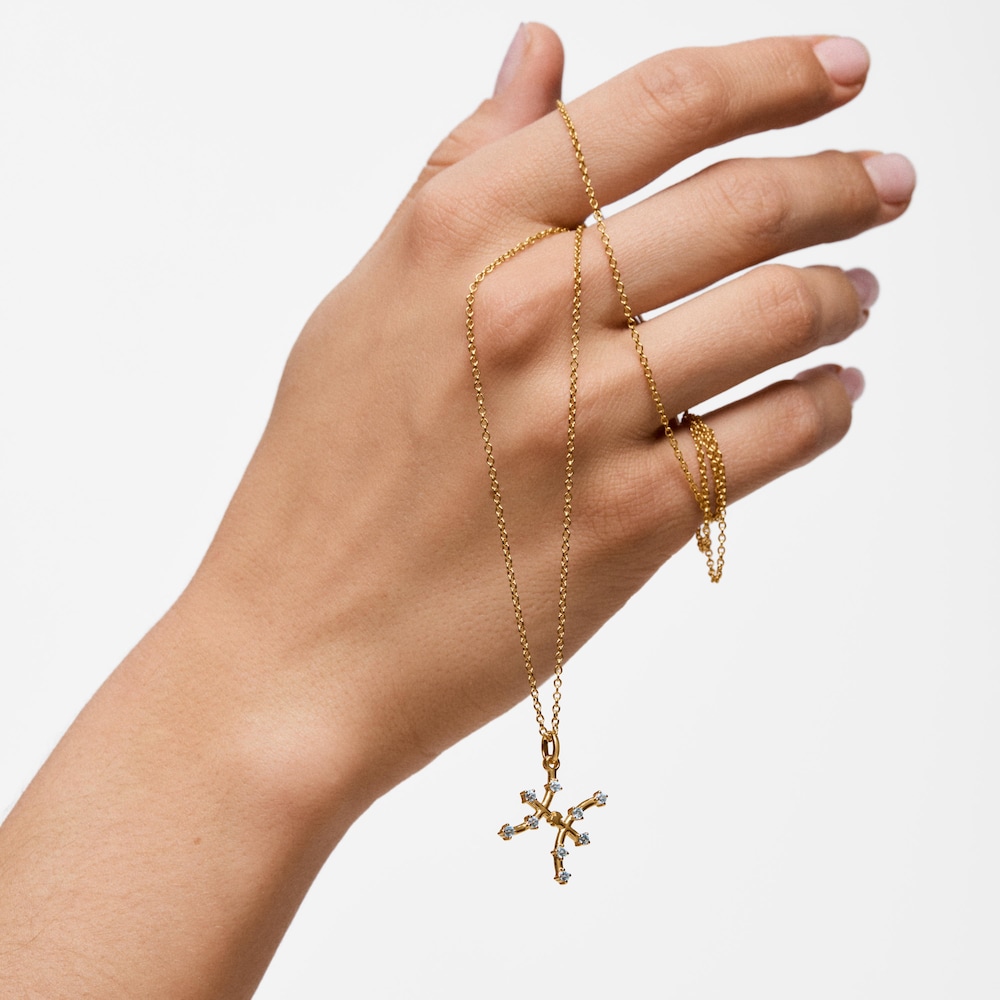 Pendentif Poissons en argent plaqu&eacute; or 18&nbsp;ct et topaze TOUS Zodiaco