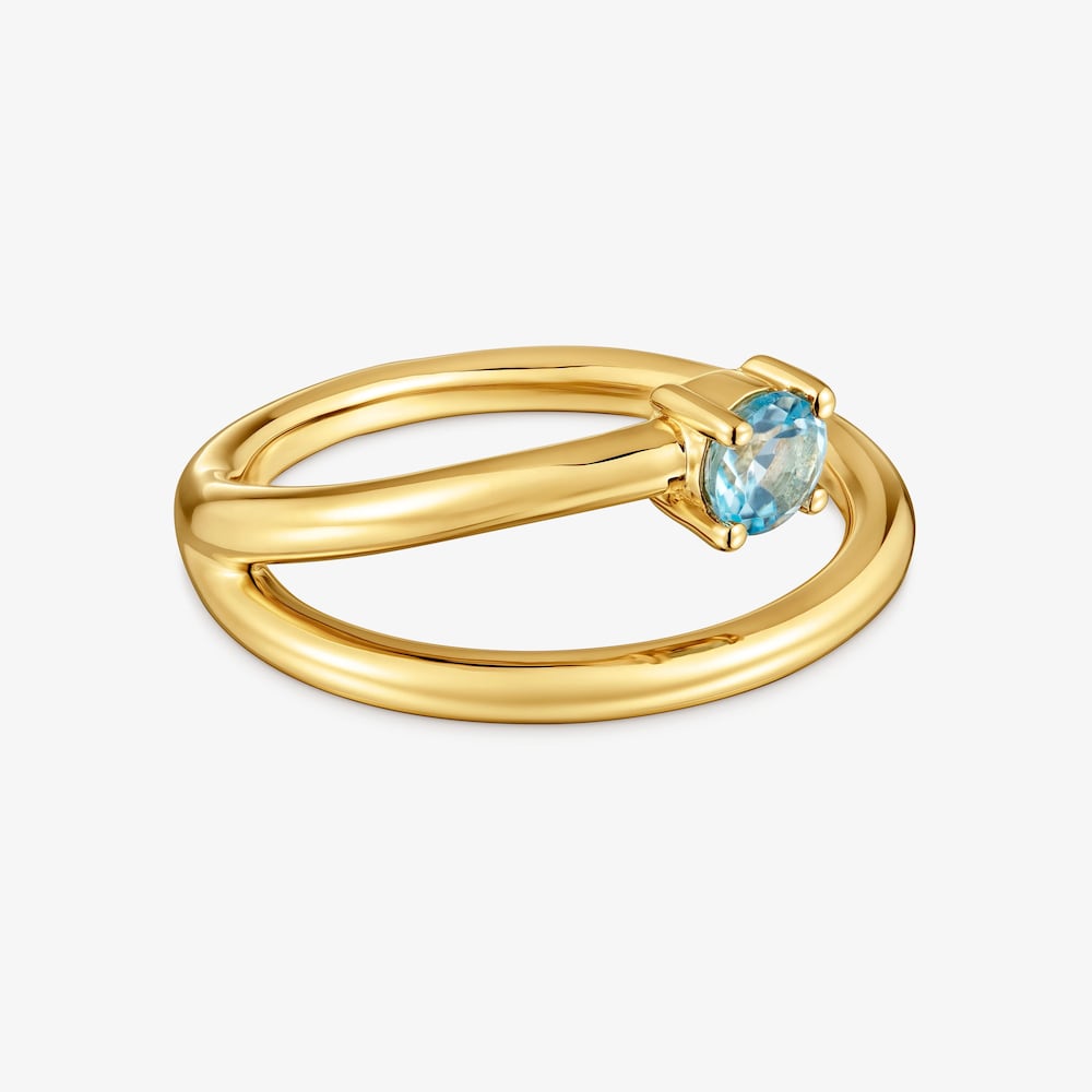 Anello in argento placcato oro 18&nbsp;kt e topazio TOUS Lio 
