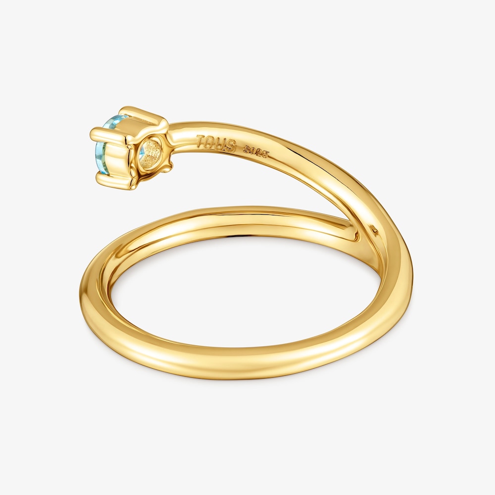 Anello in argento placcato oro 18&nbsp;kt e topazio TOUS Lio 