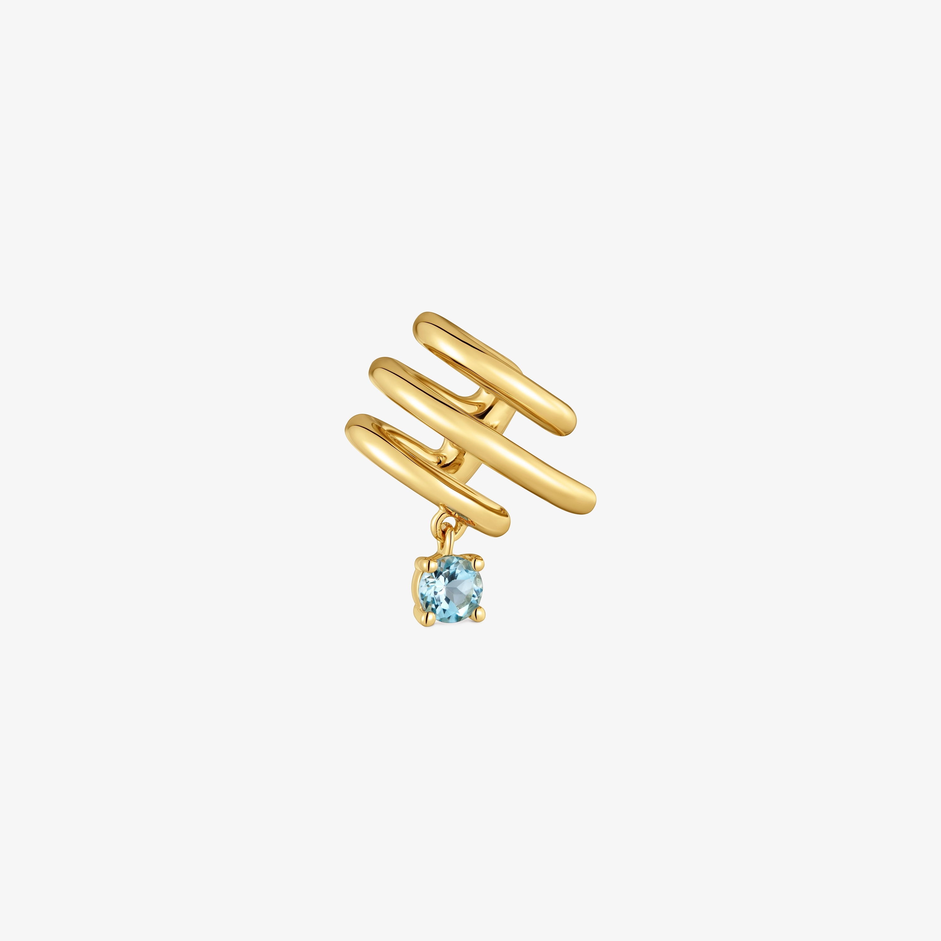 Earcuff with 18kt gold vermeil and topaz TOUS Lio 