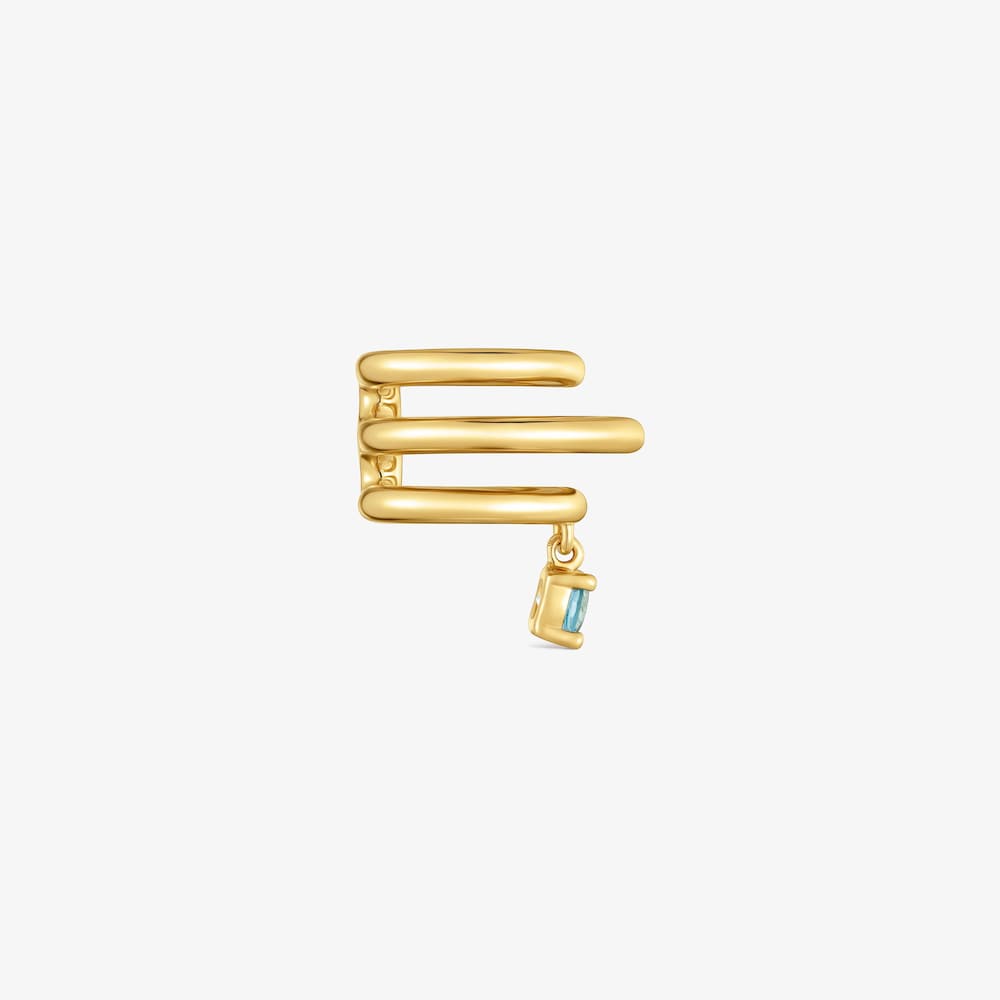 Earcuff con ba&ntilde;o de oro 18&nbsp;kt sobre plata y topacio Lio 