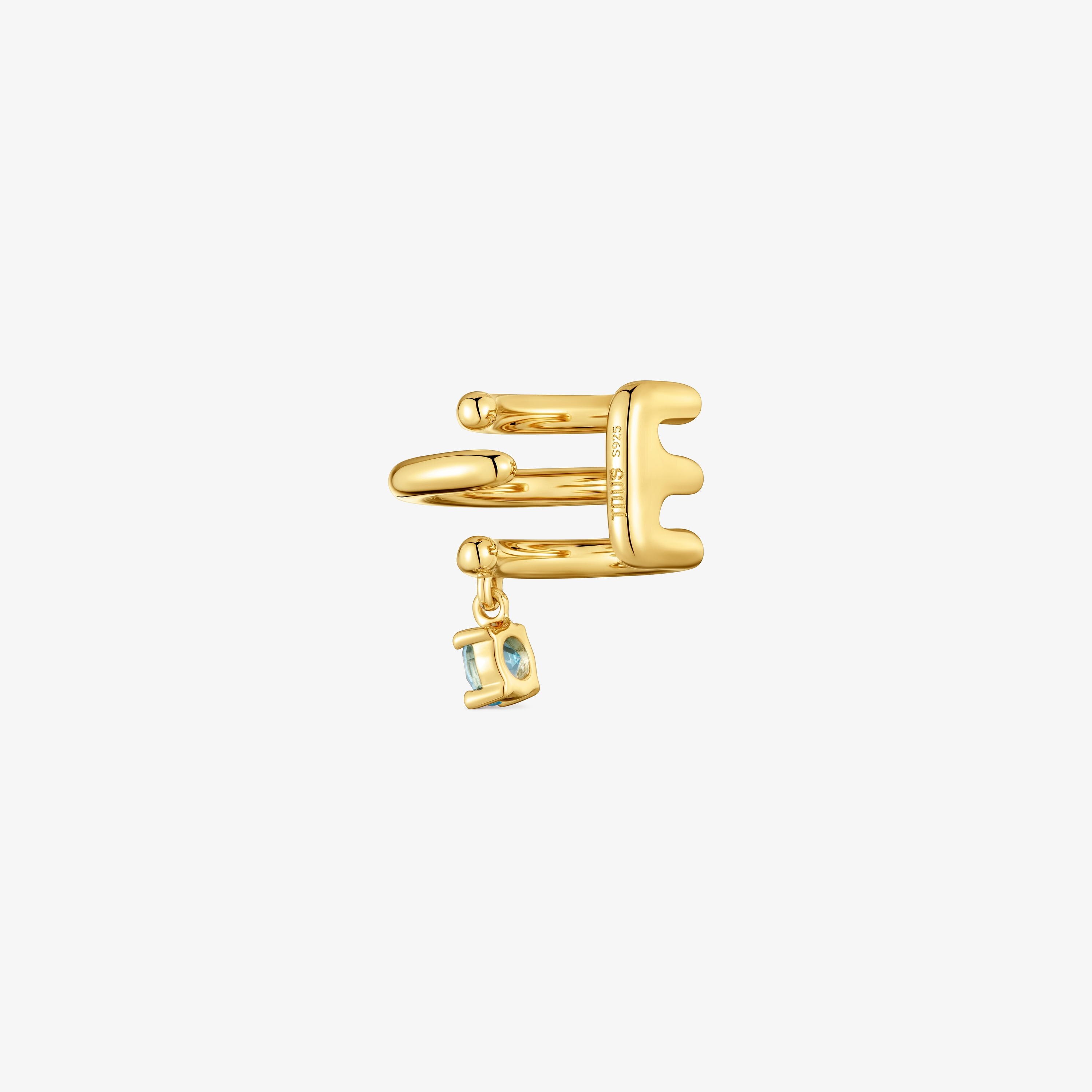 Earcuff with 18kt gold vermeil and topaz TOUS Lio 