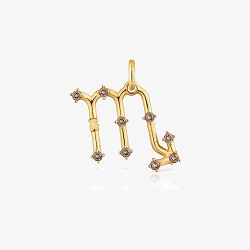 Pendente Scorpione in argento placcato oro 18&nbsp;kt e quarzo TOUS Zodiaco