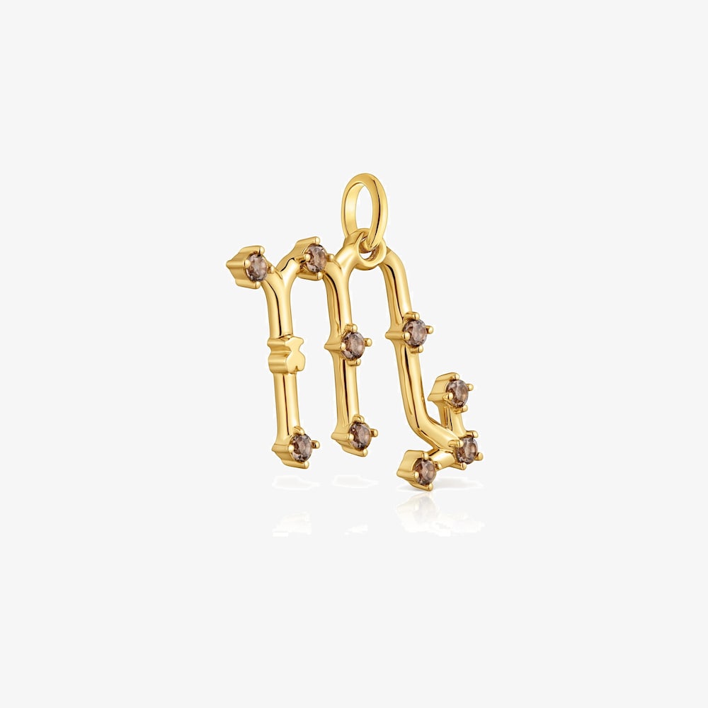 Pendente Scorpione in argento placcato oro 18&nbsp;kt e quarzo TOUS Zodiaco