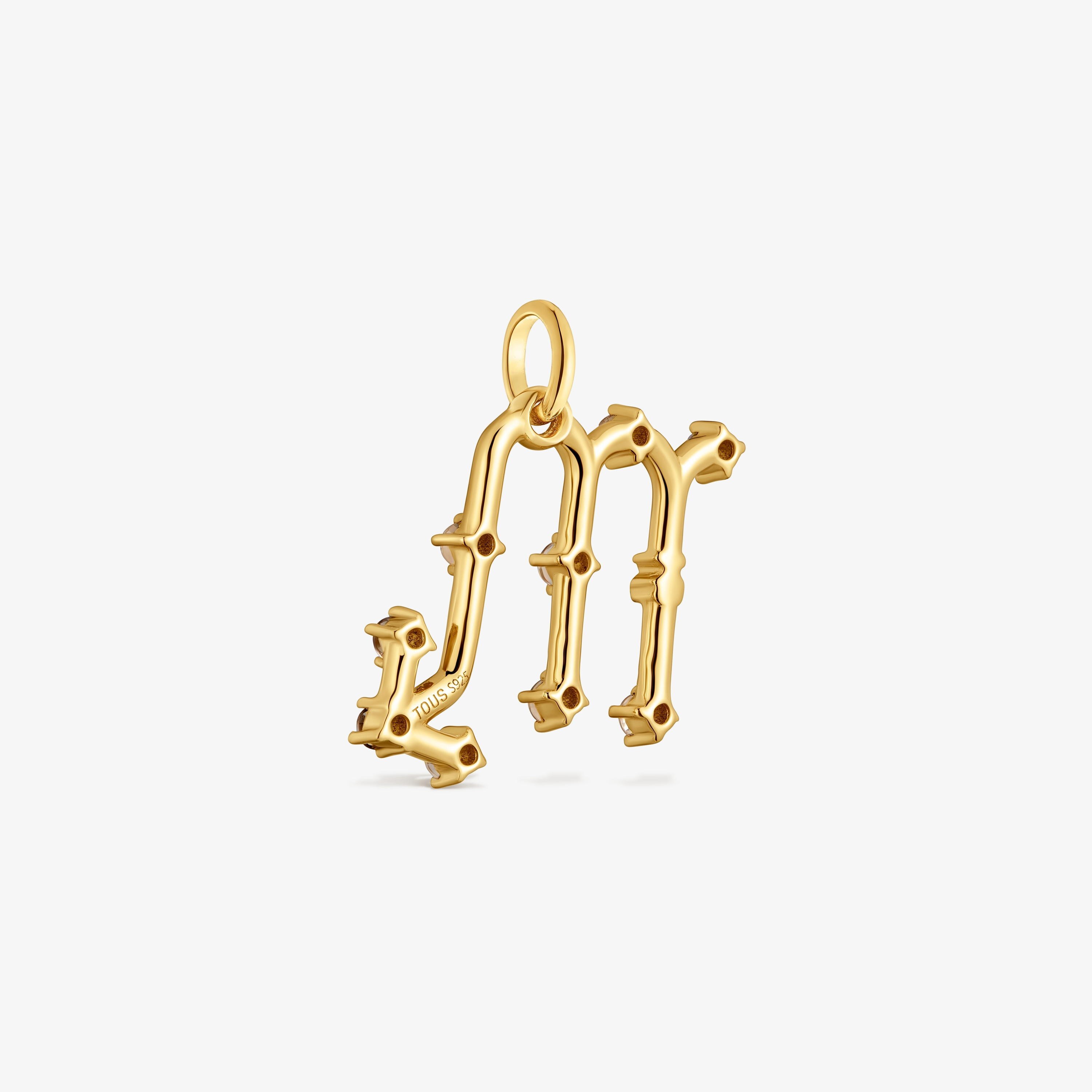 Scorpio Pendant with 18kt gold vermeil and quartz TOUS Zodiaco