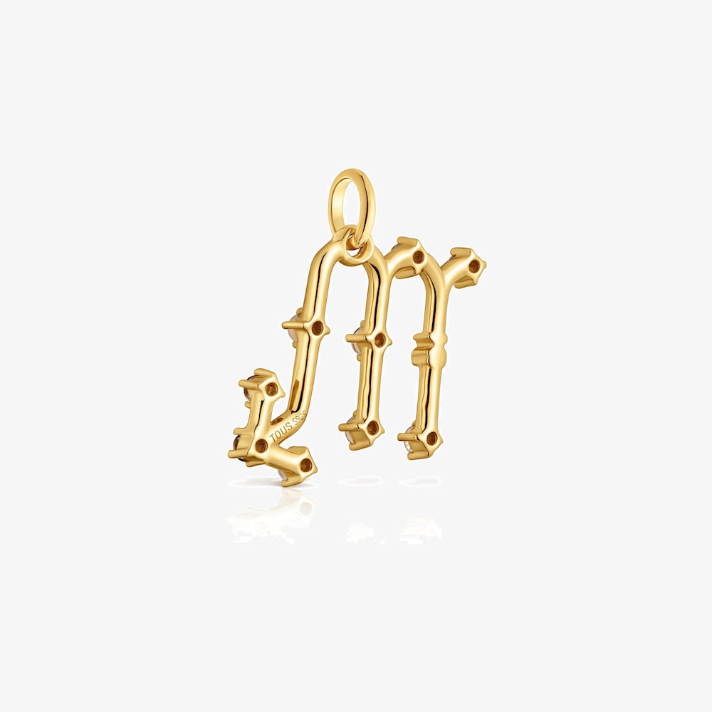 Pendente Scorpione in argento placcato oro 18&nbsp;kt e quarzo TOUS Zodiaco