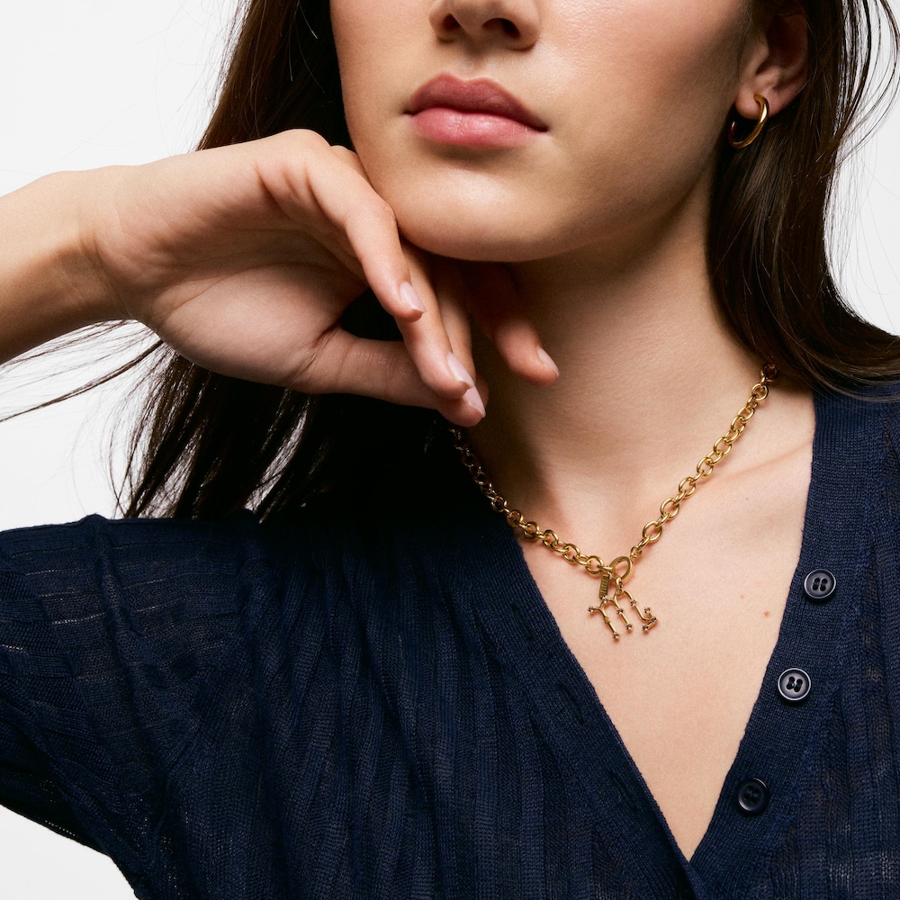 Pendente Scorpione in argento placcato oro 18&nbsp;kt e quarzo TOUS Zodiaco