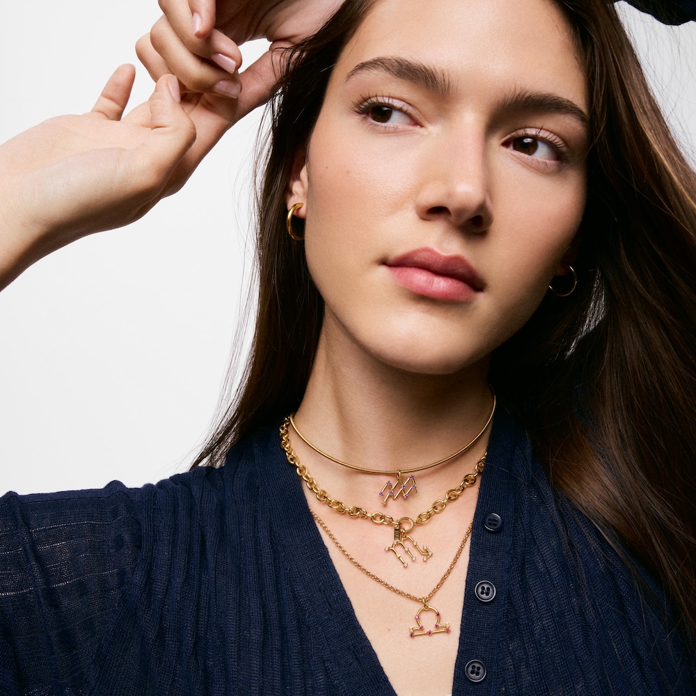 Pendente Scorpione in argento placcato oro 18&nbsp;kt e quarzo TOUS Zodiaco