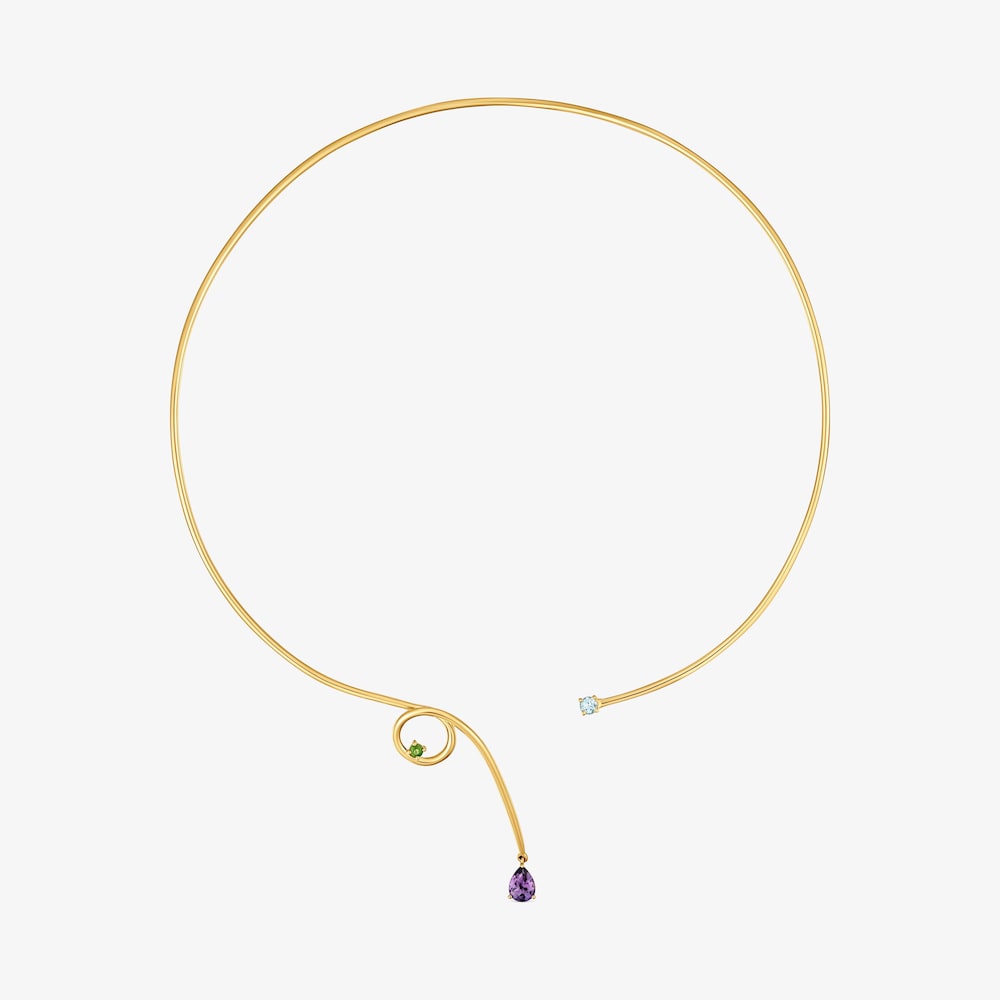 Collana aperta in argento placcato oro 18&nbsp;kt e pietre preziose TOUS Lio 