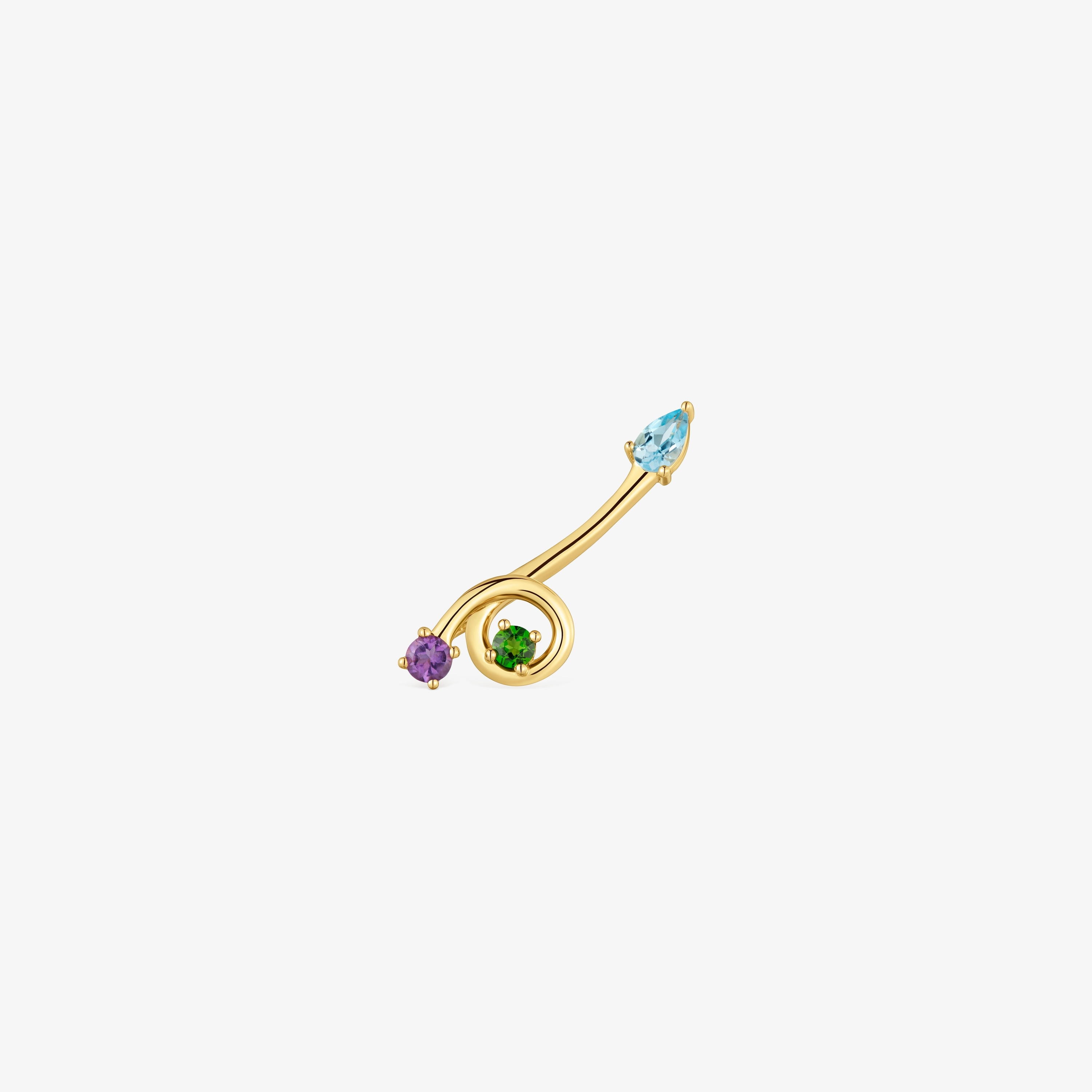 Climber Earring with 18kt gold vermeil and gemstones TOUS Lio 