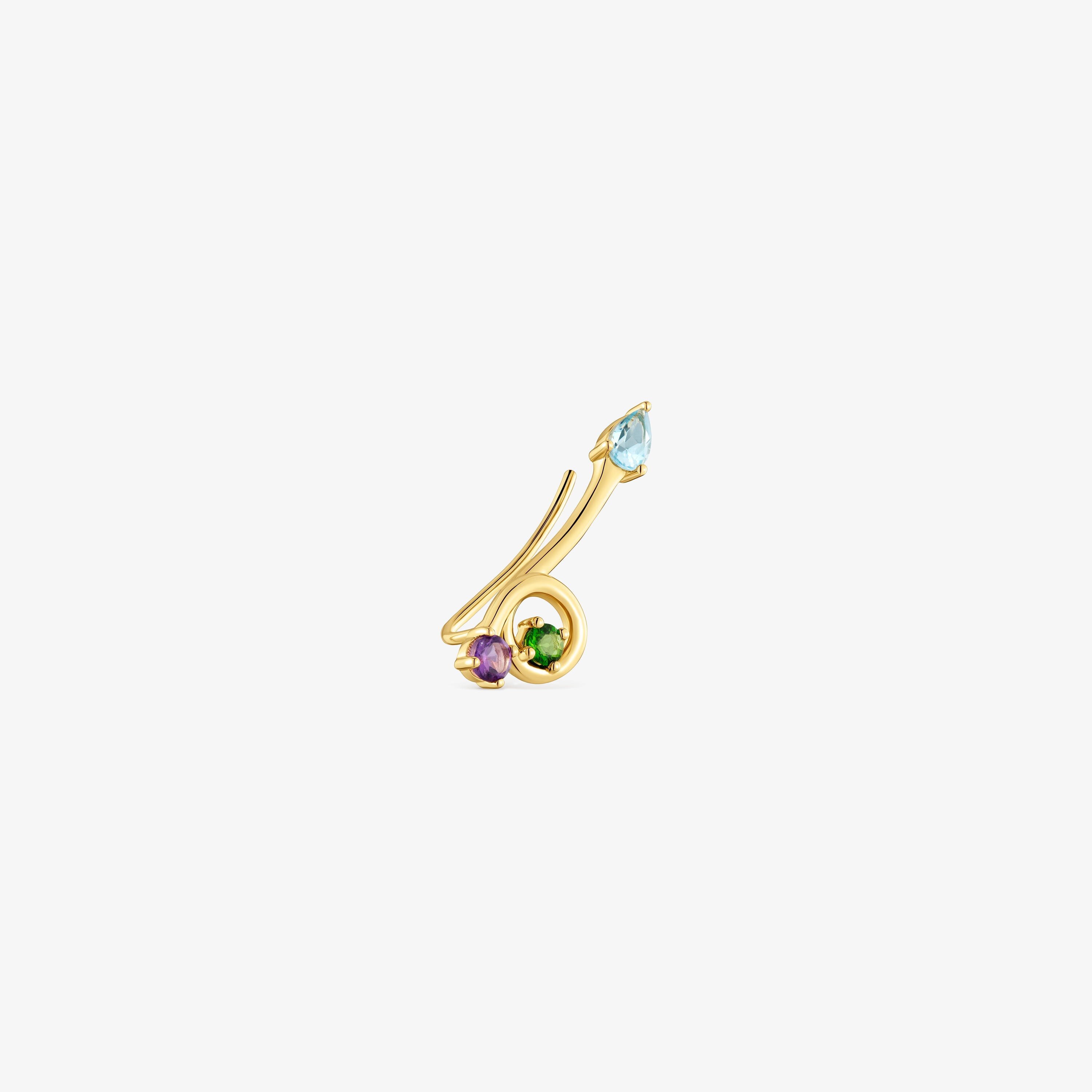 Climber Earring with 18kt gold vermeil and gemstones TOUS Lio 