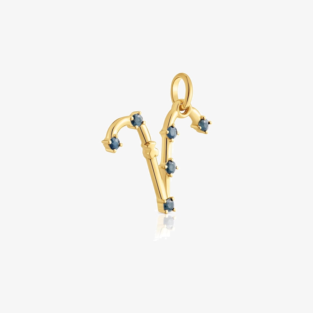 Pendentif B&eacute;lier en argent plaqu&eacute; or 18&nbsp;ct et saphir TOUS Zodiaco