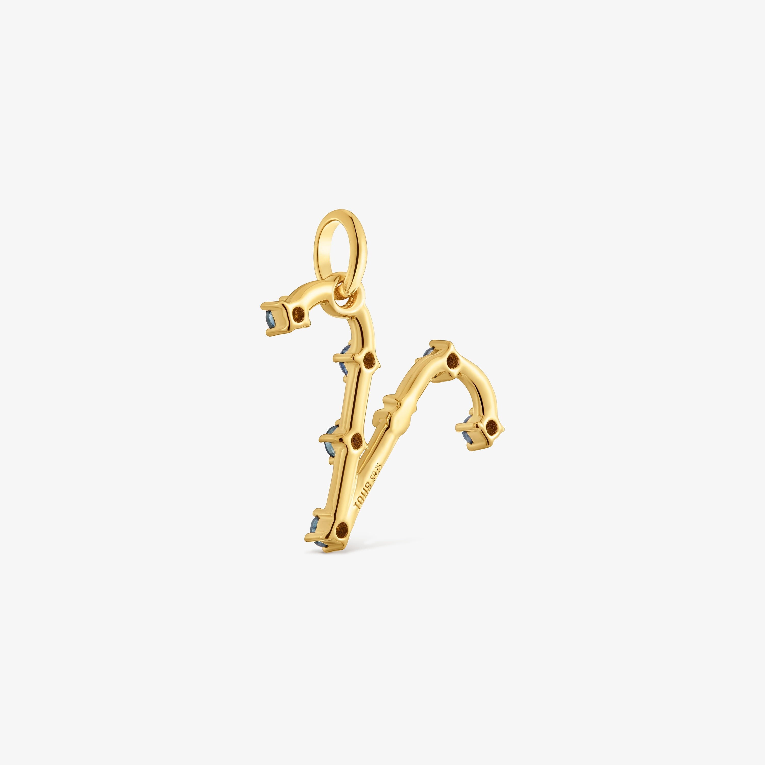 Aries Pendant with 18kt gold vermeil and sapphire TOUS Zodiaco