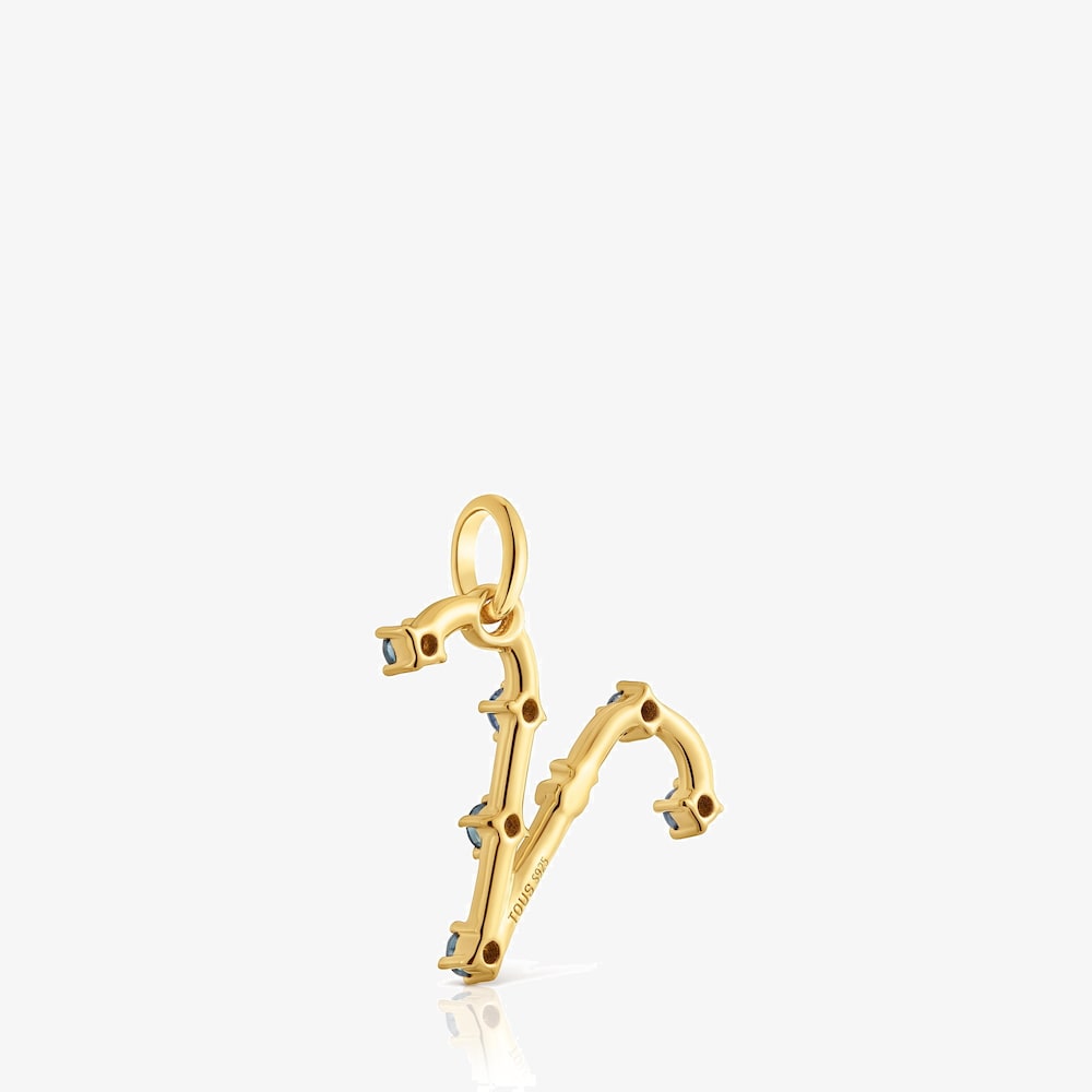 Pendentif B&eacute;lier en argent plaqu&eacute; or 18&nbsp;ct et saphir TOUS Zodiaco