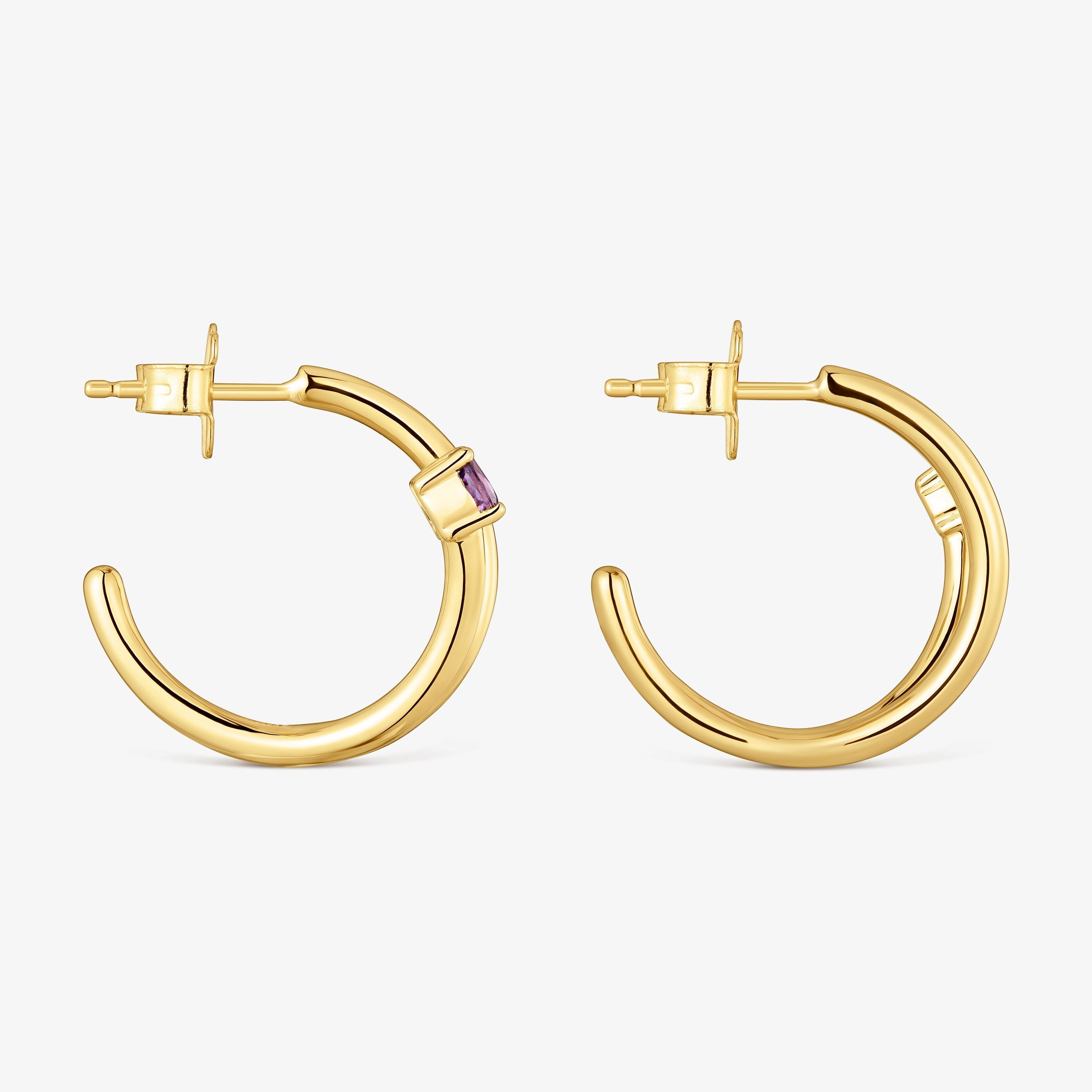 Hoop Earrings with 18kt gold vermeil and gemstones TOUS Lio 