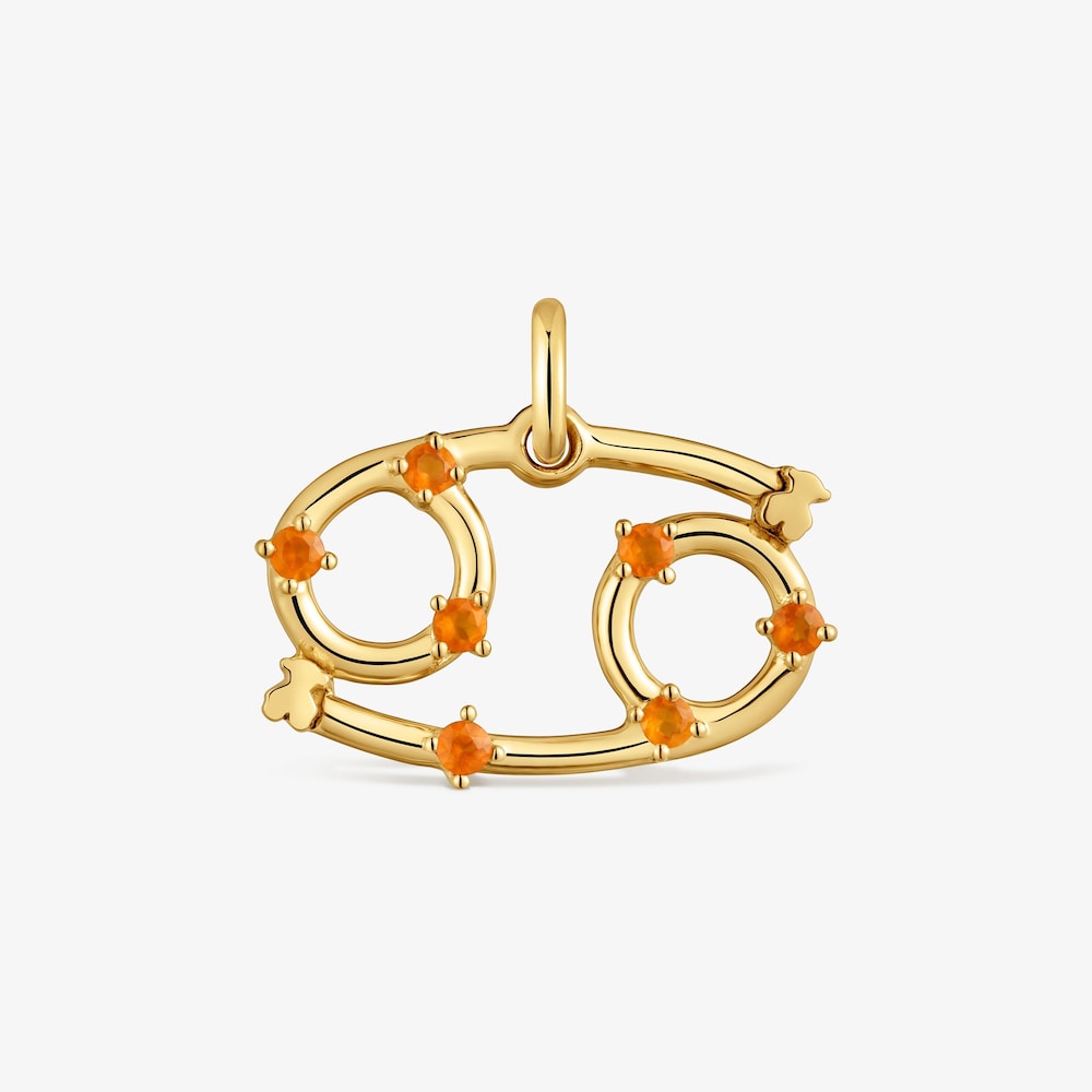 Pendente Cancro in argento placcato oro 18&nbsp;kt e corniola TOUS Zodiaco