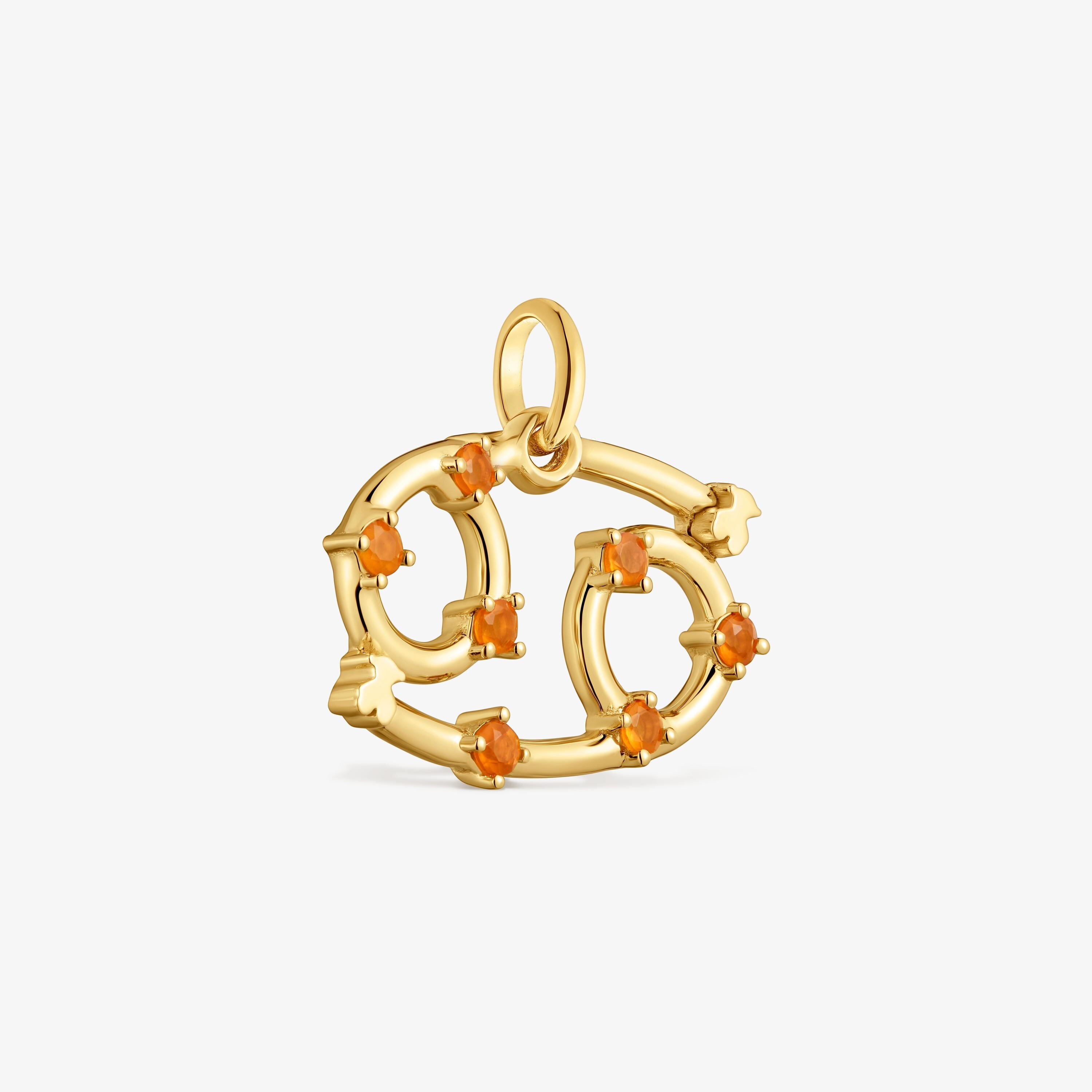 Cáncer Pendant with 18kt gold vermeil and carnelian TOUS Zodiaco