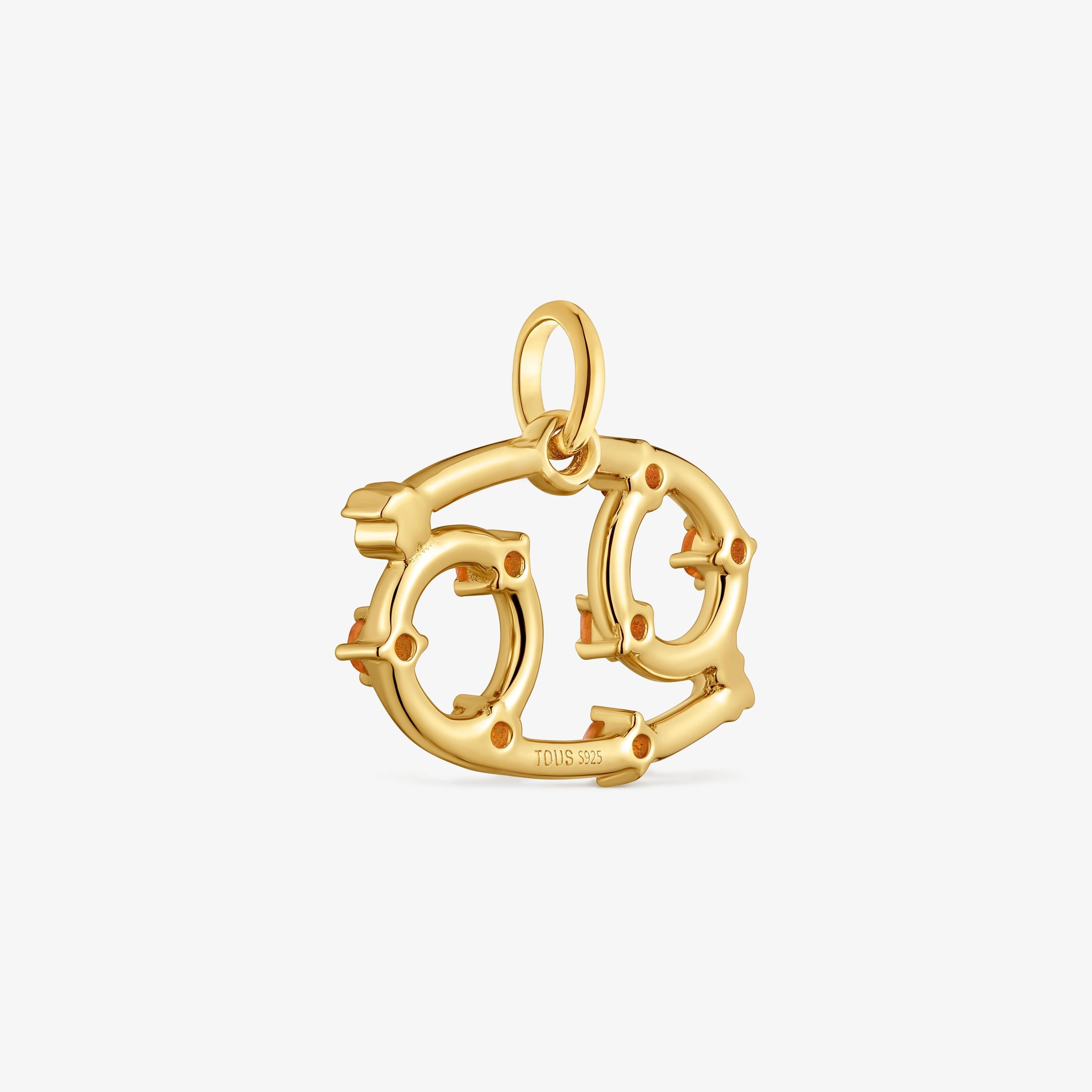 Cáncer Pendant with 18kt gold vermeil and carnelian TOUS Zodiaco