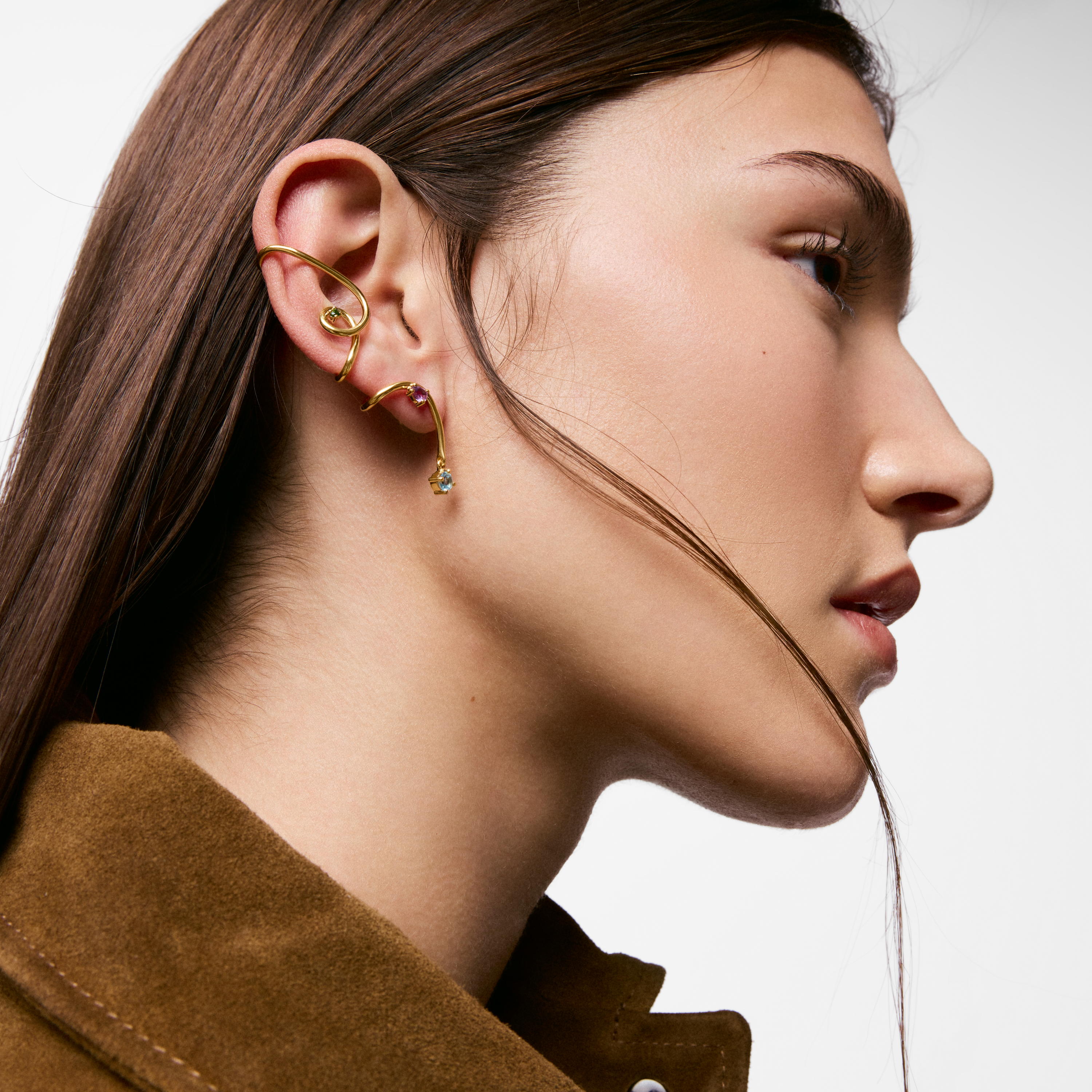 Spiral Earcuff with 18kt gold vermeil and gemstones TOUS Lio 