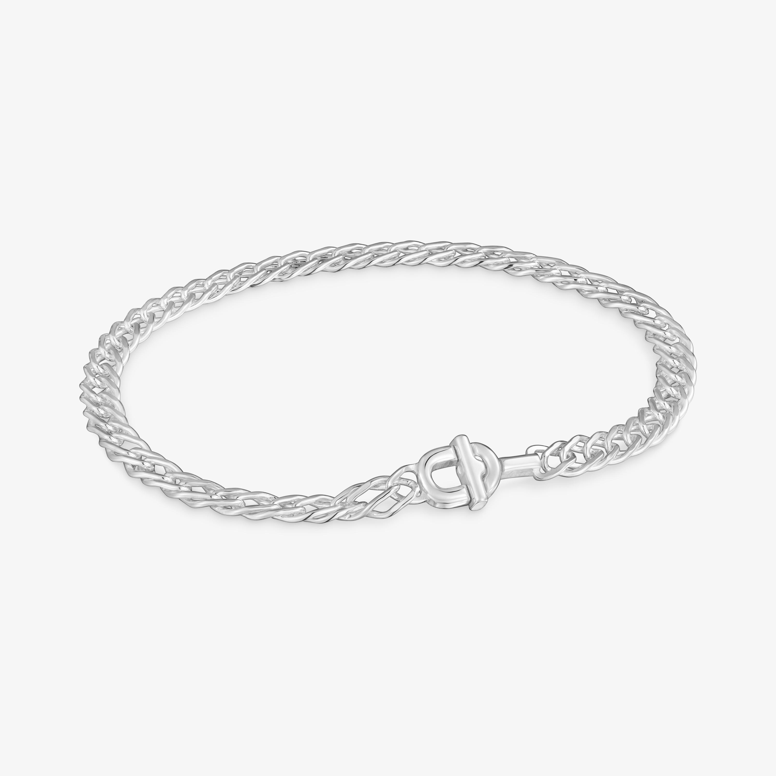 Silver Bracelet with double curb chain TOUS MANIFESTO