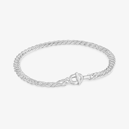 Pulsera doble barbada de plata TOUS MANIFESTO