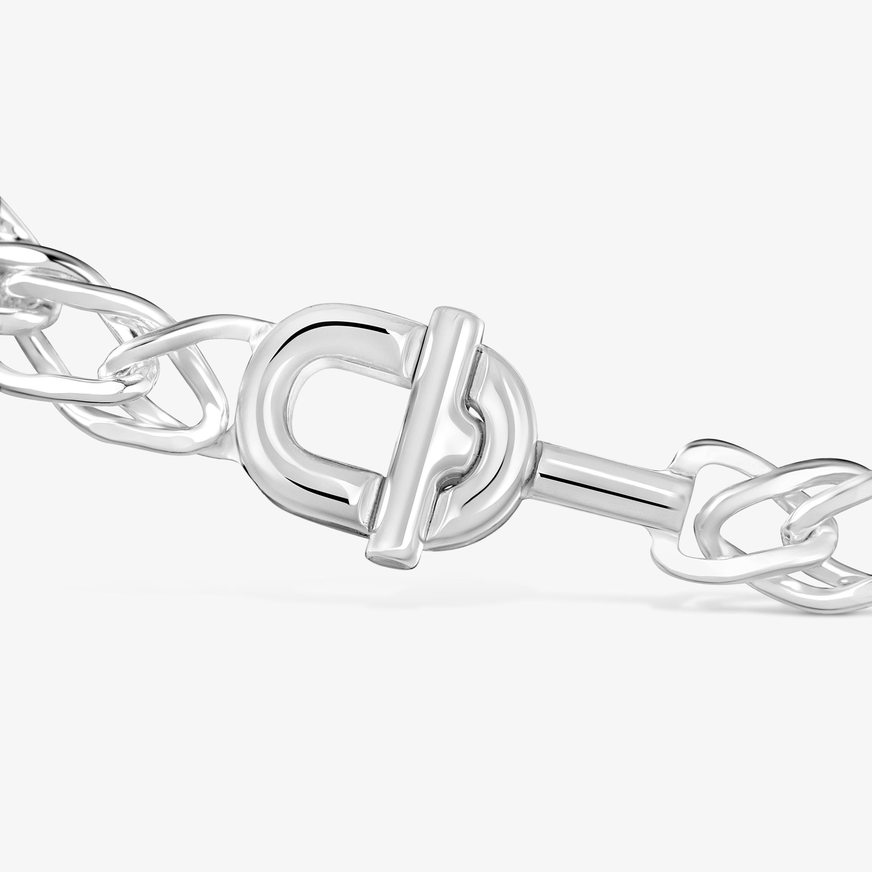 Silver Bracelet with double curb chain TOUS MANIFESTO