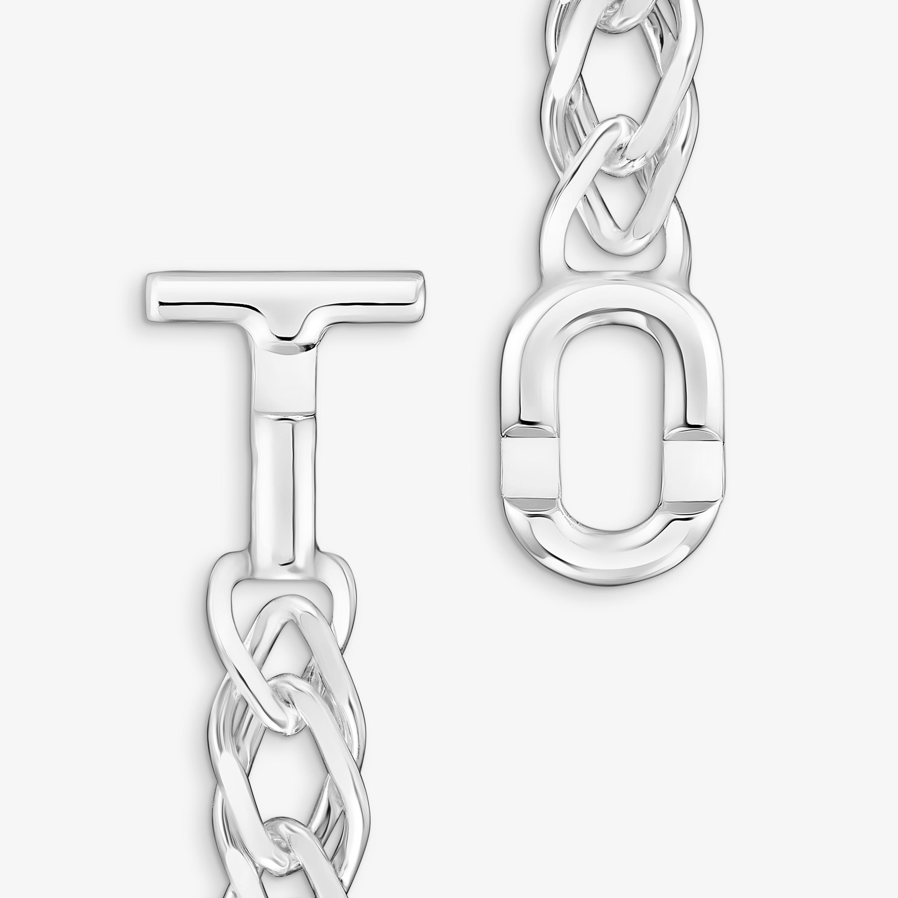 Silver Bracelet with double curb chain TOUS MANIFESTO